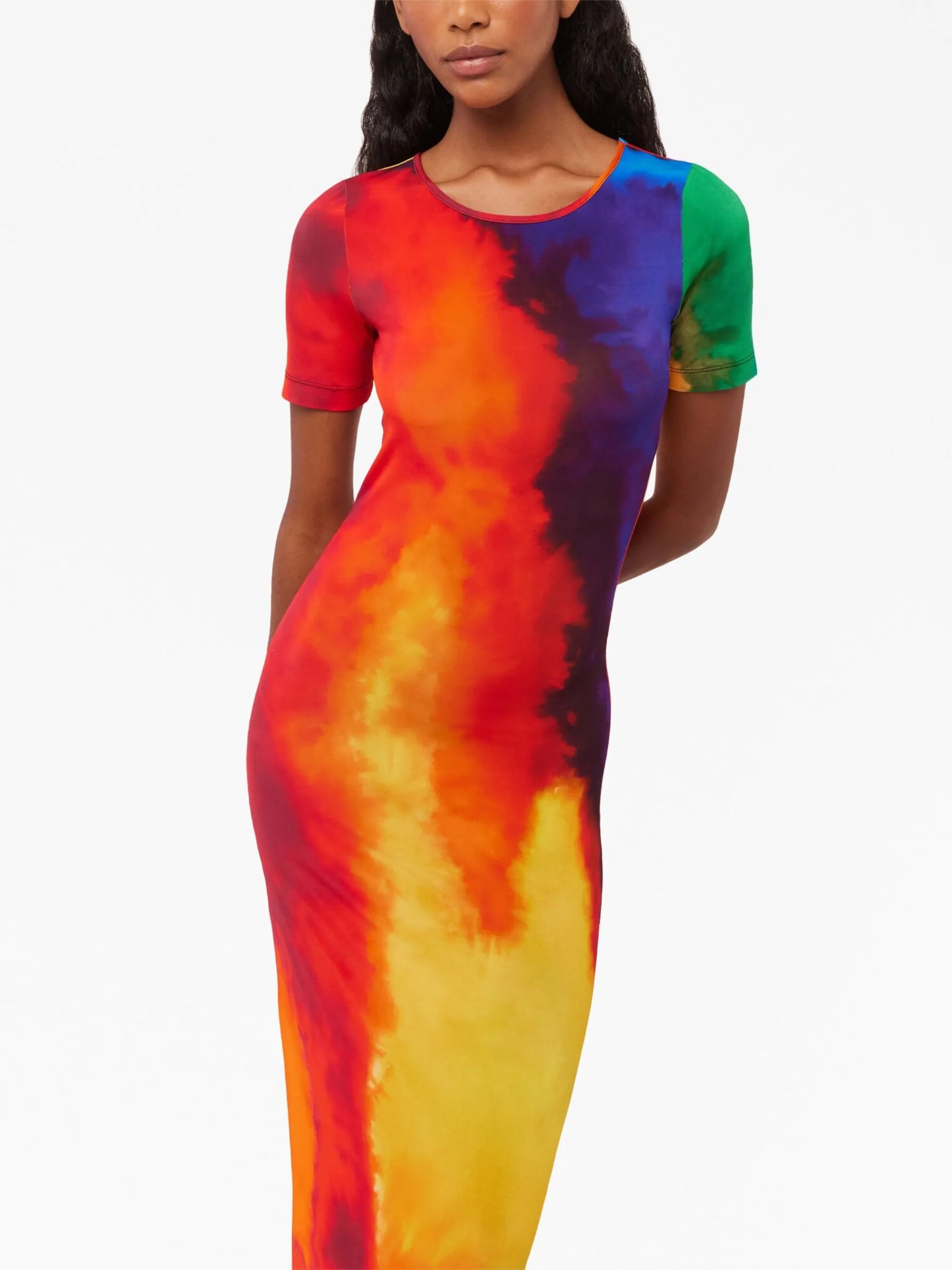 tie-dye print maxi dress