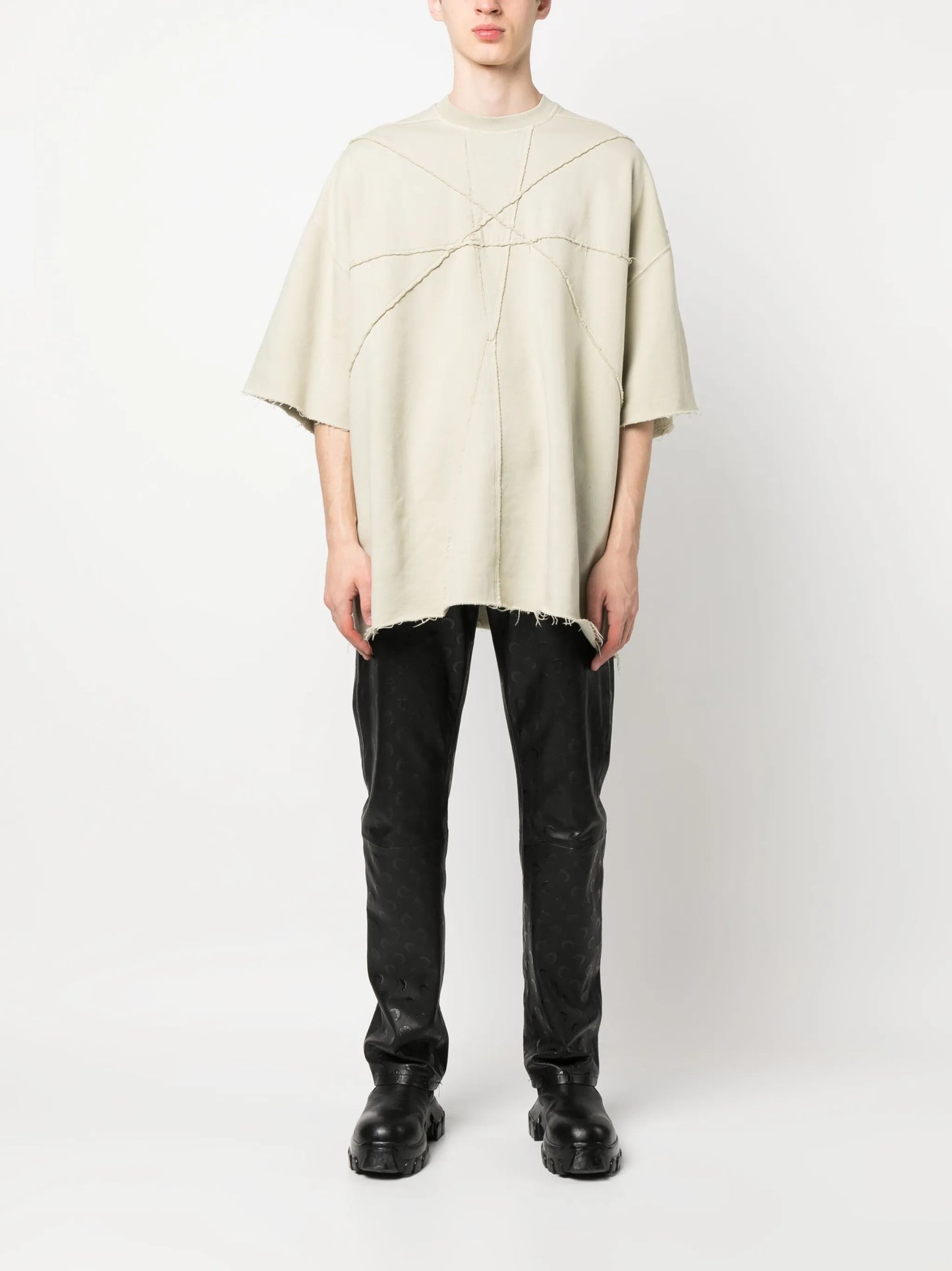 oversize exposed-seams T-shirt