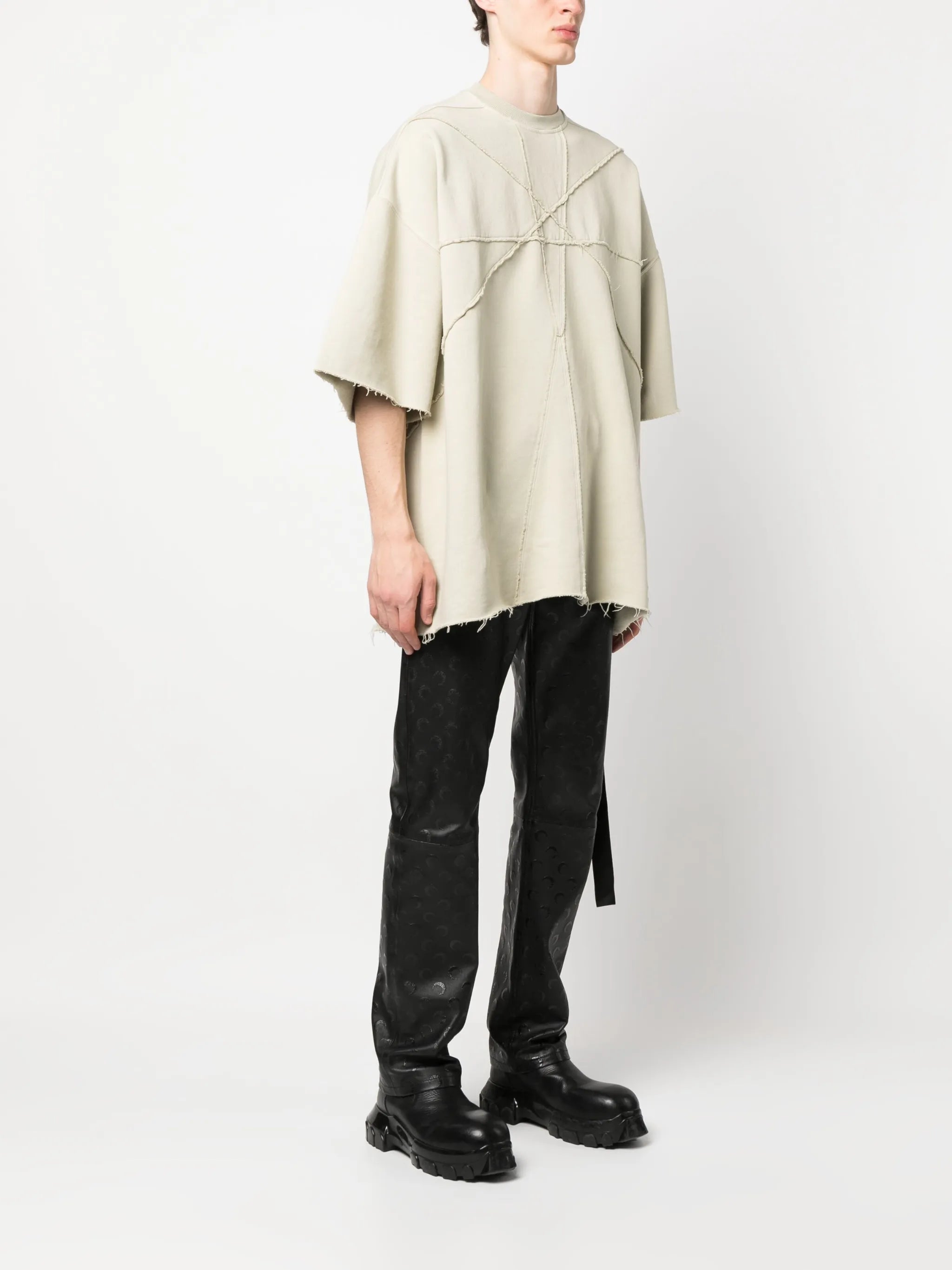 oversize exposed-seams T-shirt
