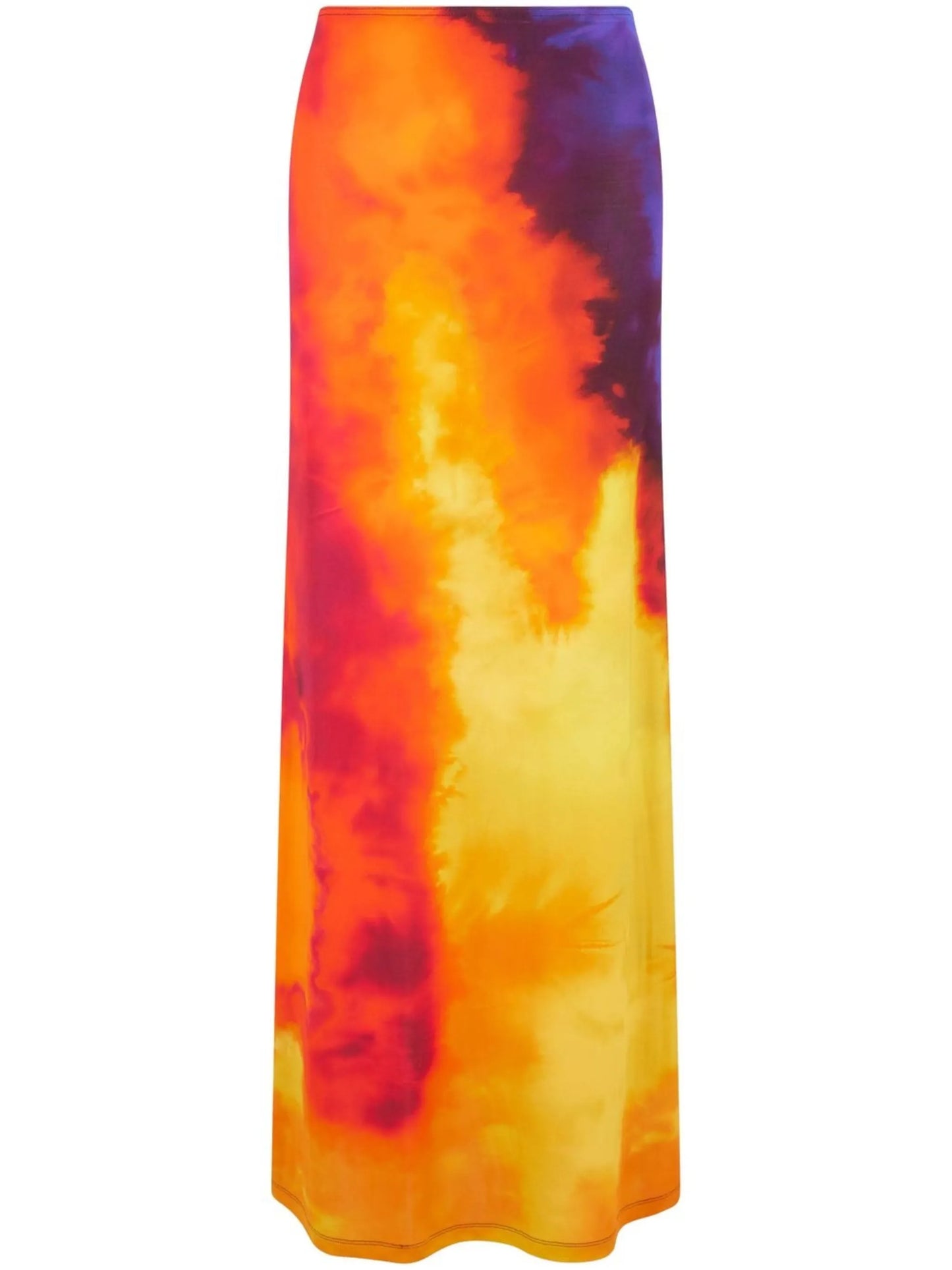 tie-dye maxi skirt