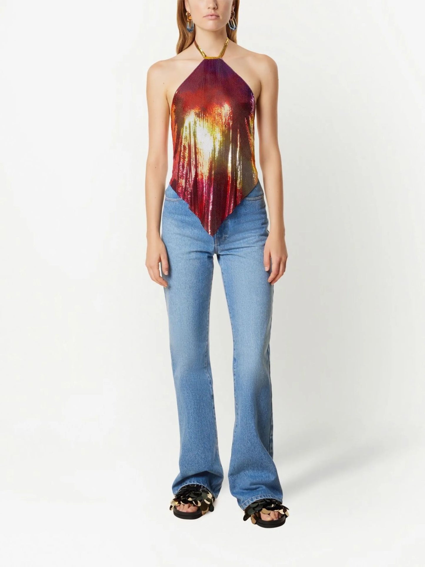 pixelated halterneck top