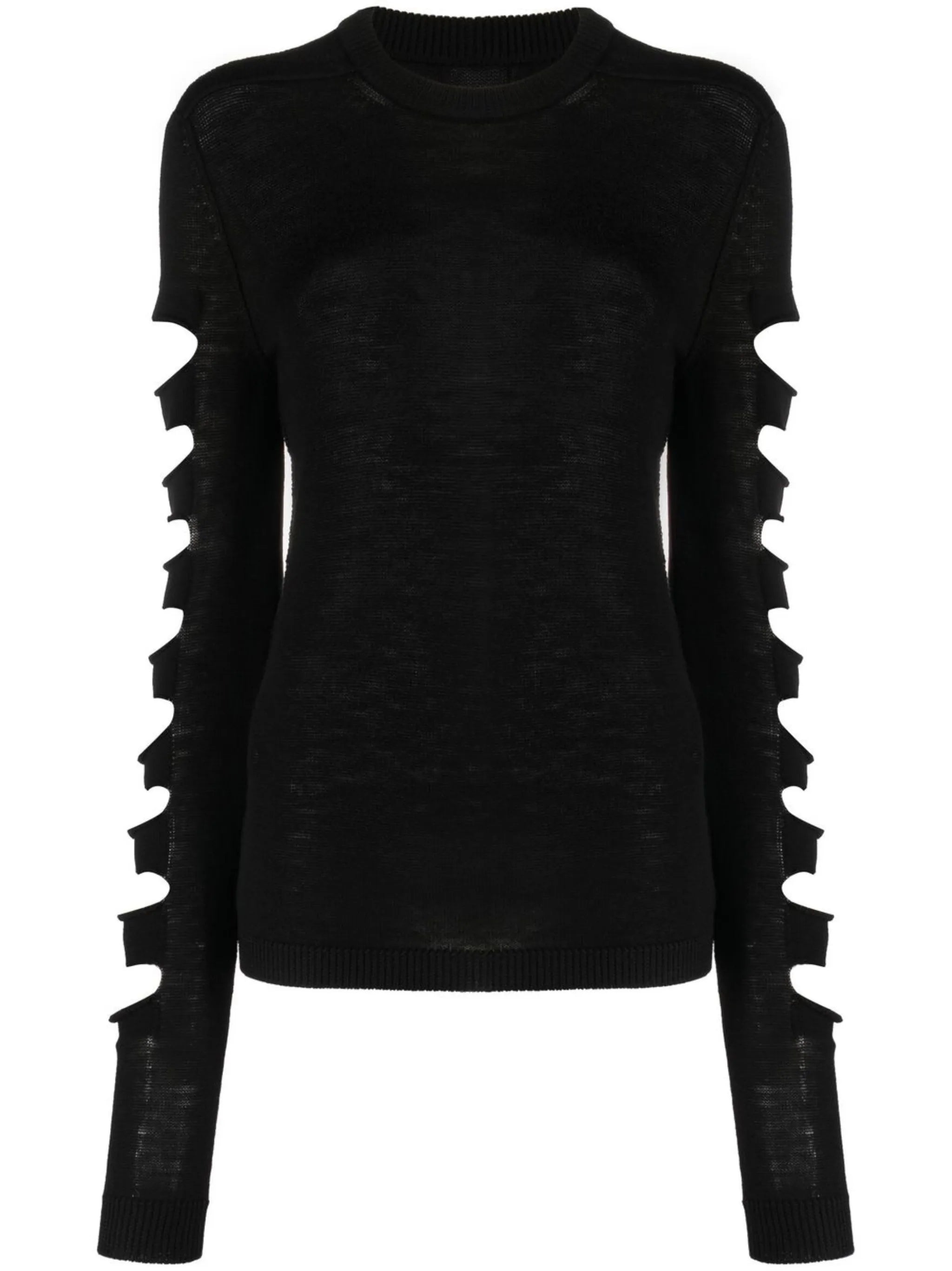 distressed long-sleeve jumper