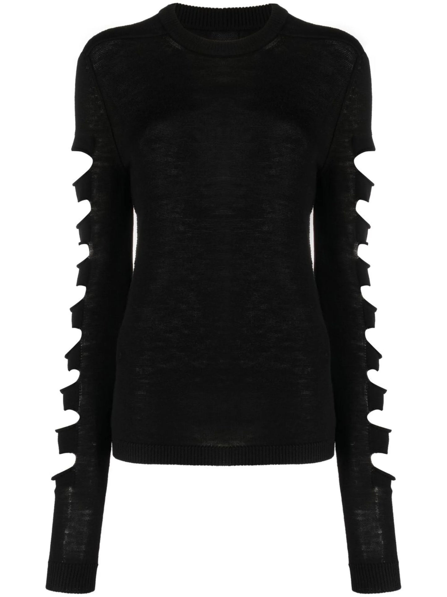 distressed long-sleeve jumper