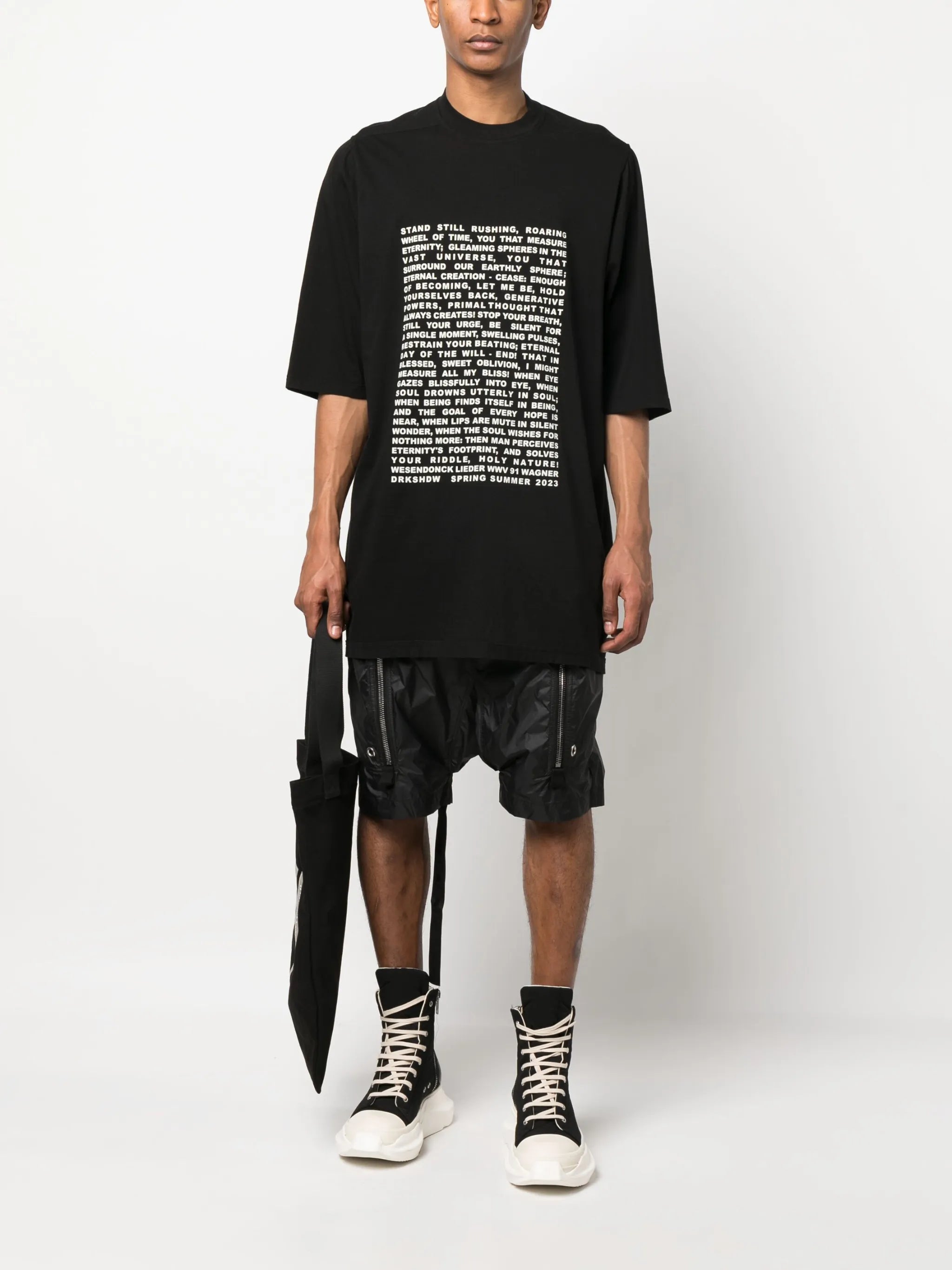 drawstring drop-crotch shorts