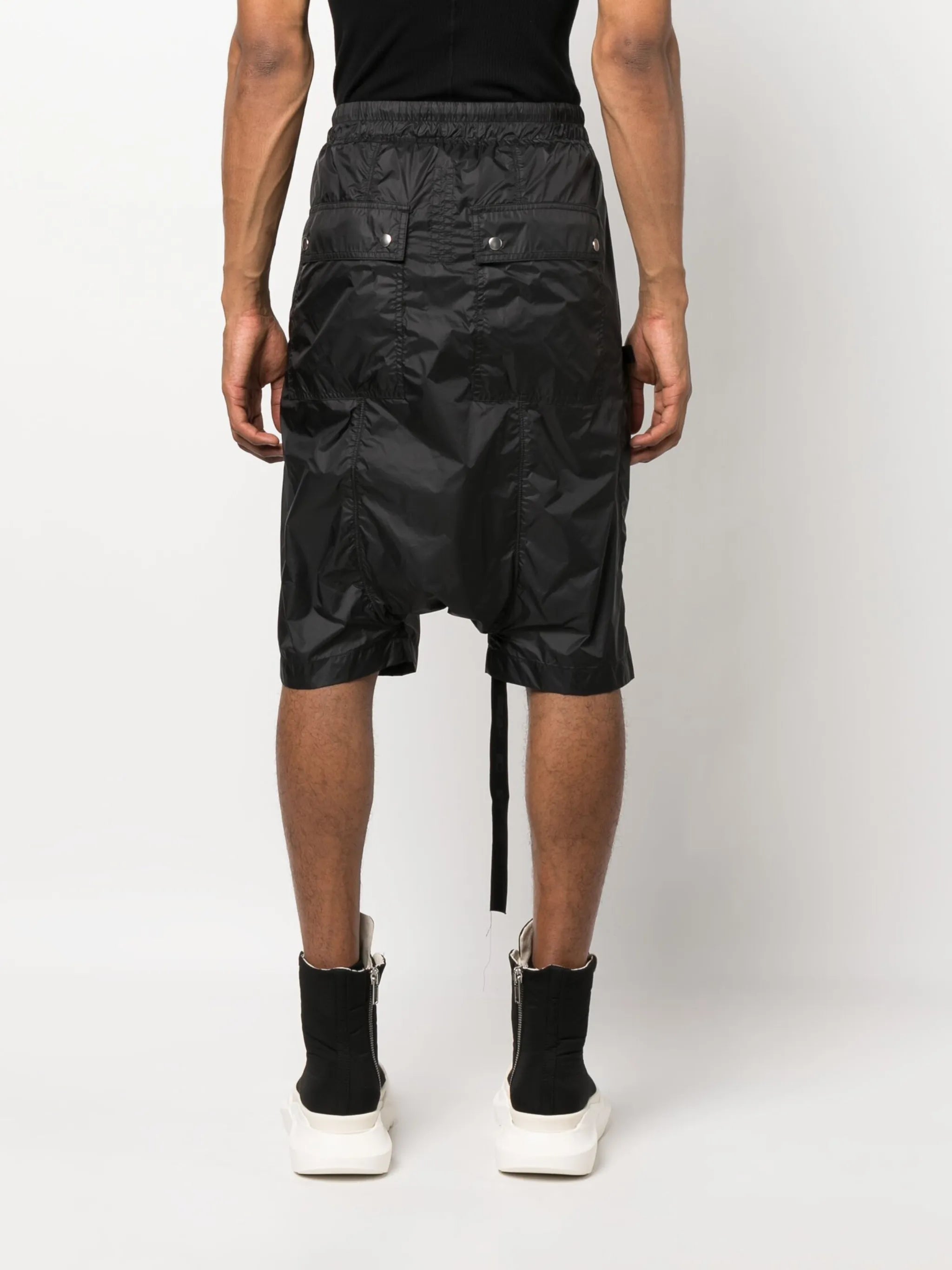 drawstring drop-crotch shorts