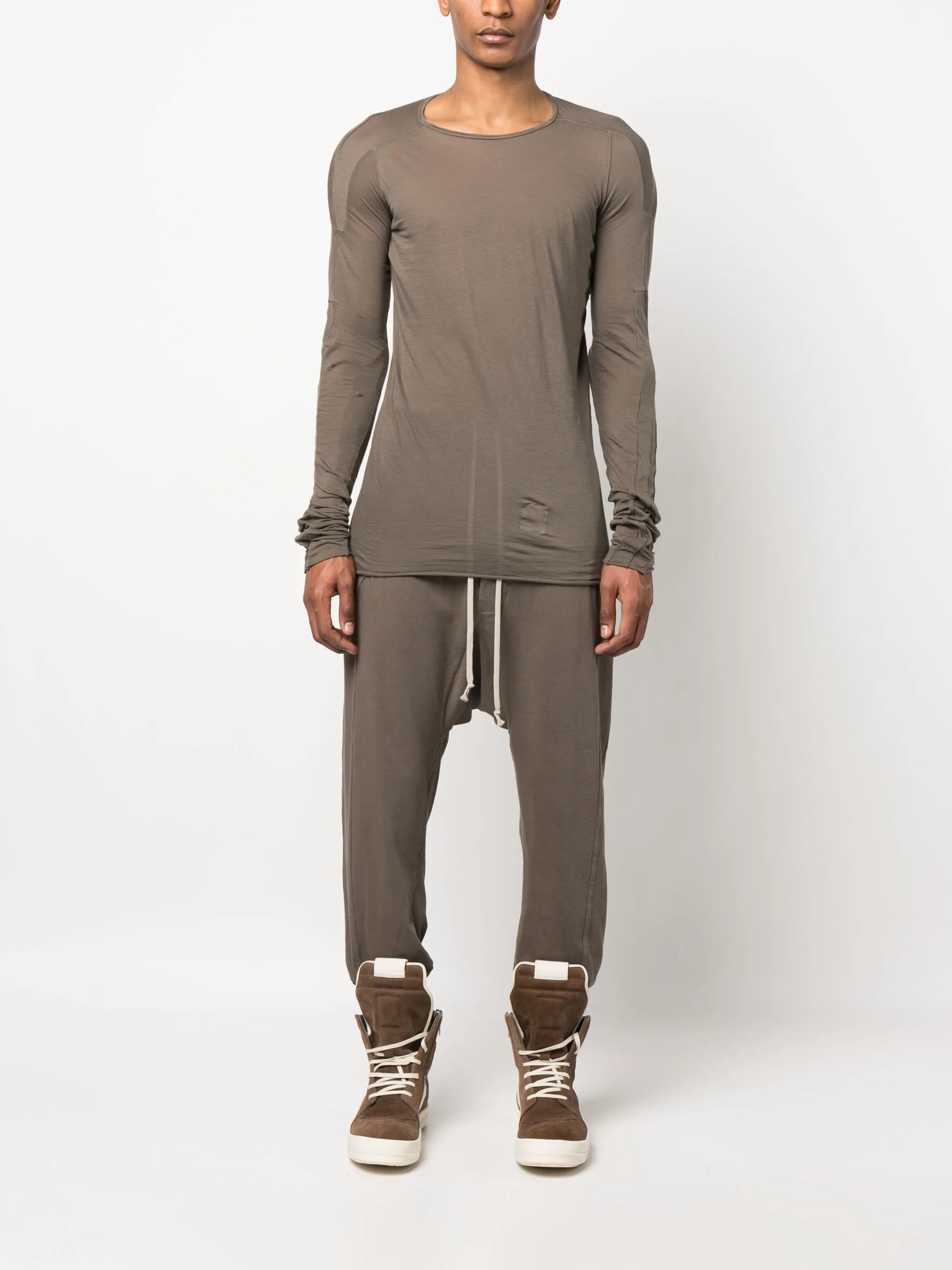 drawstring drop-crotch trousers