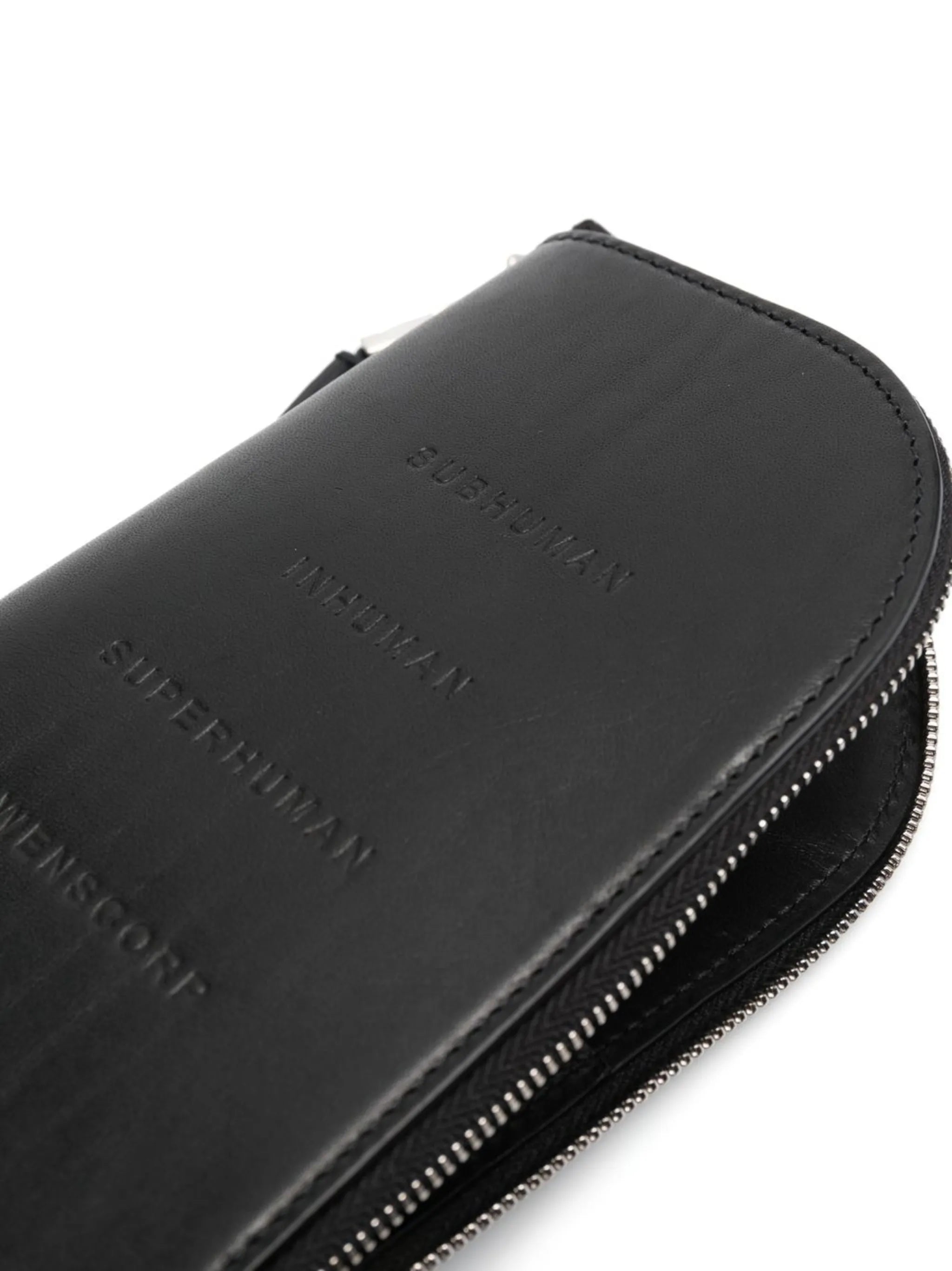 neck-strap leather wallet