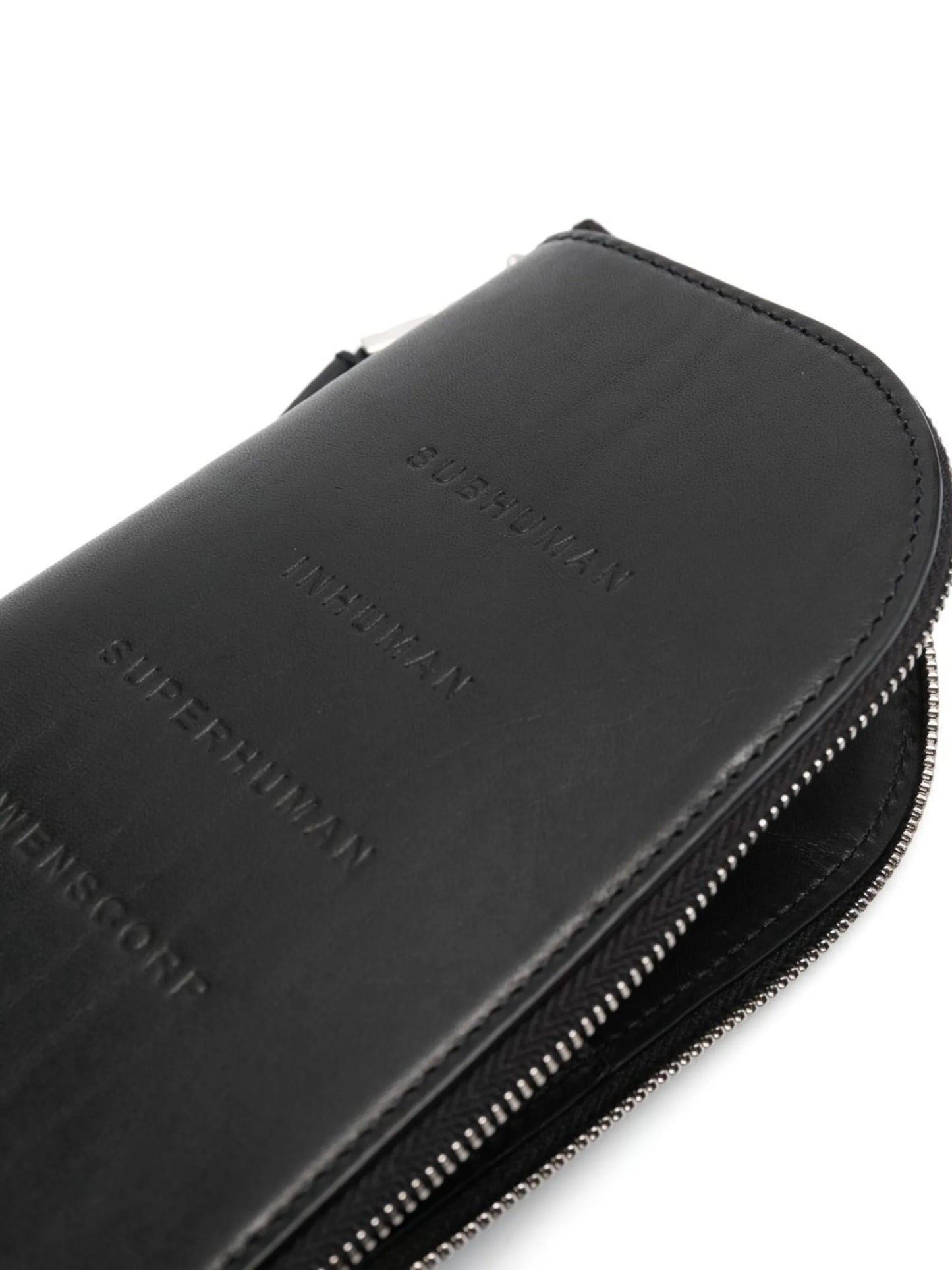 neck-strap leather wallet