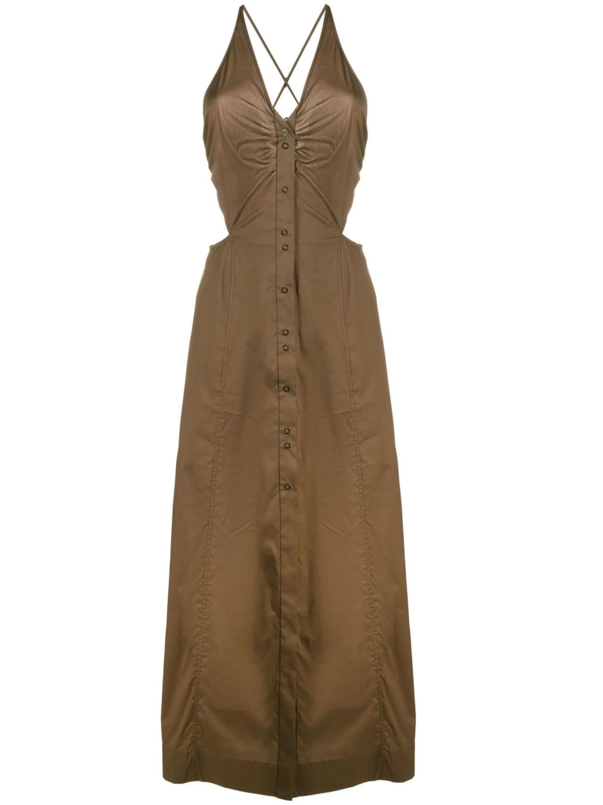 corset-style halterneck long dress