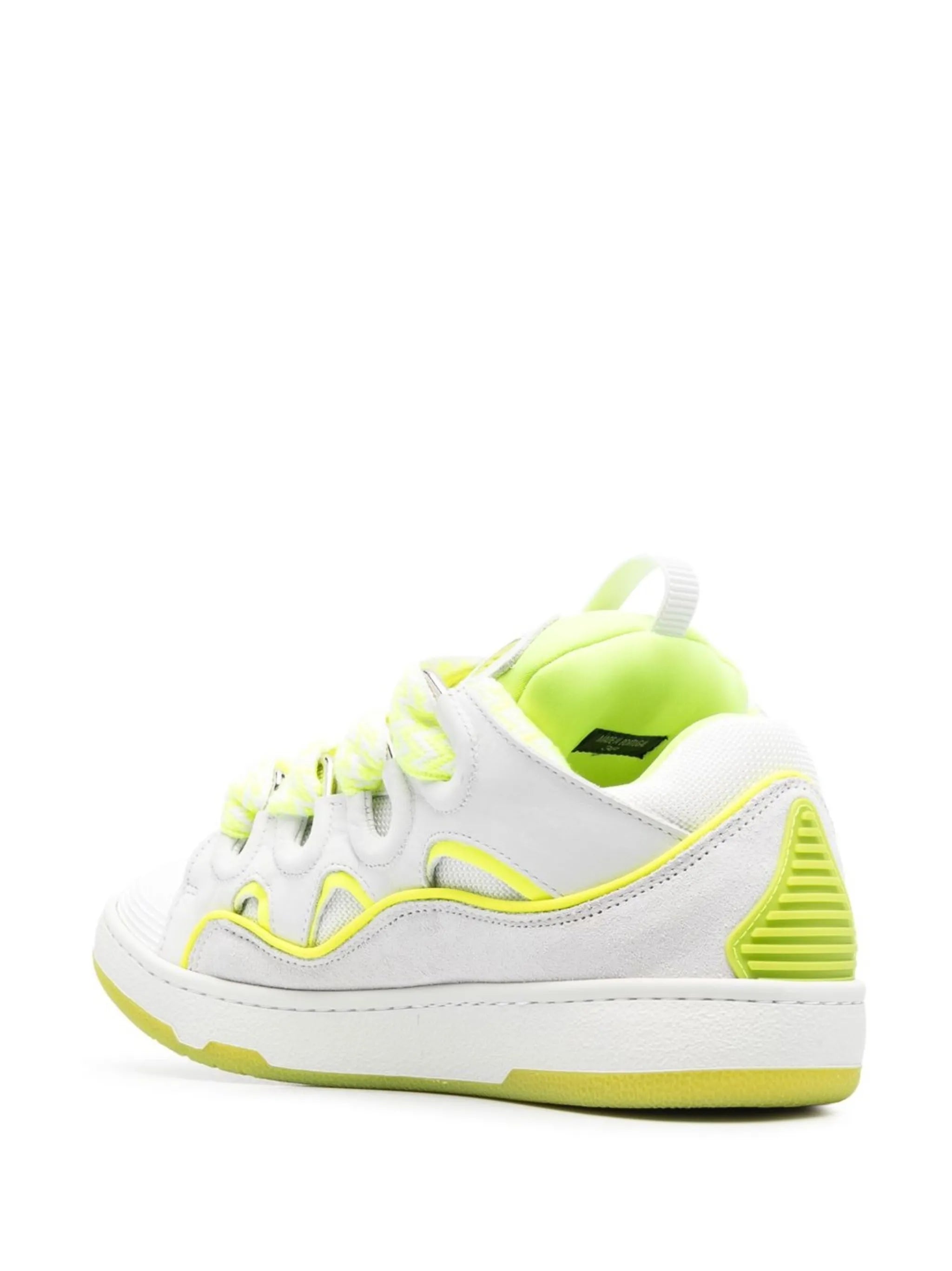 Curb panelled lace-up sneakers