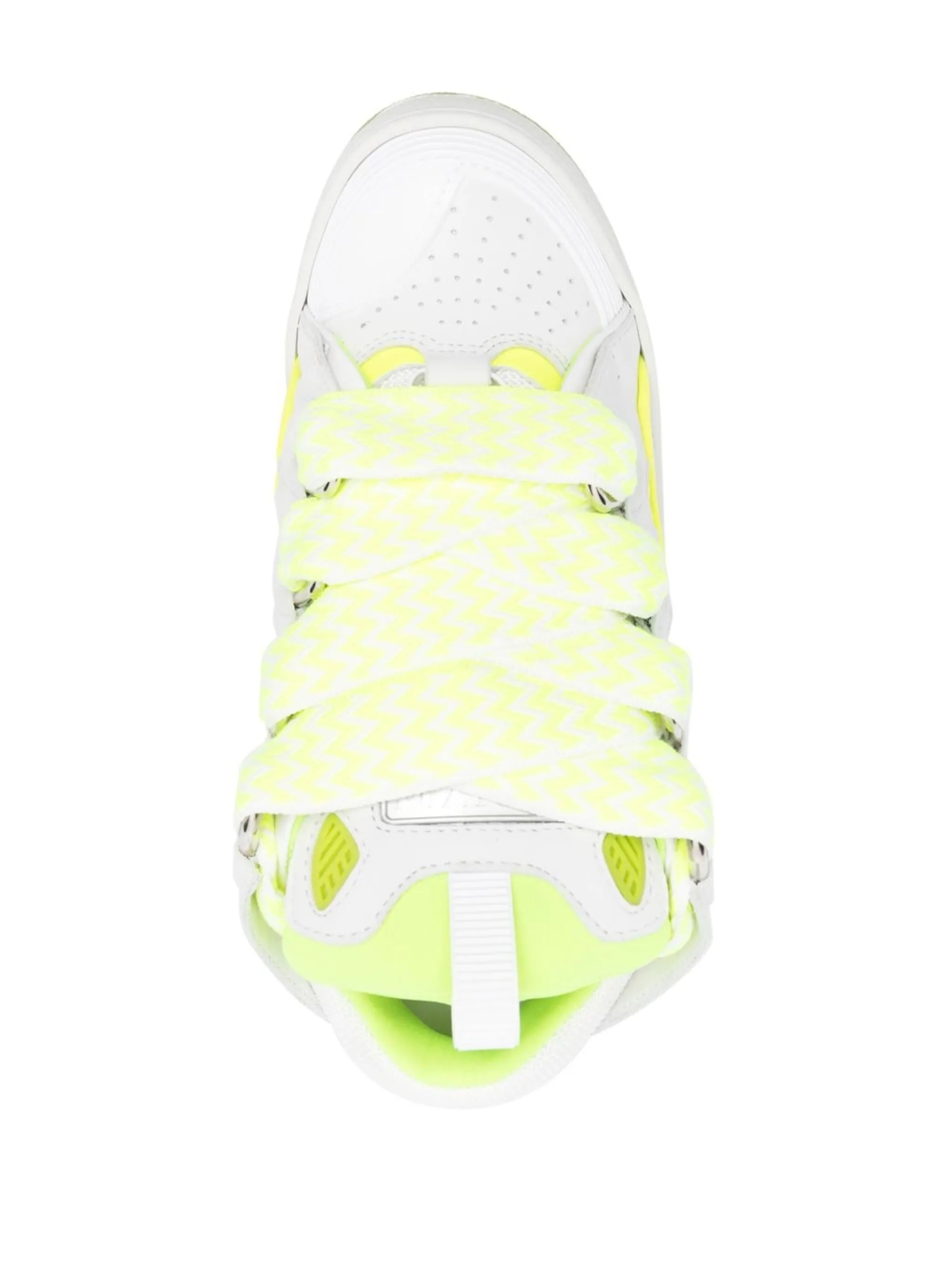 Curb panelled lace-up sneakers