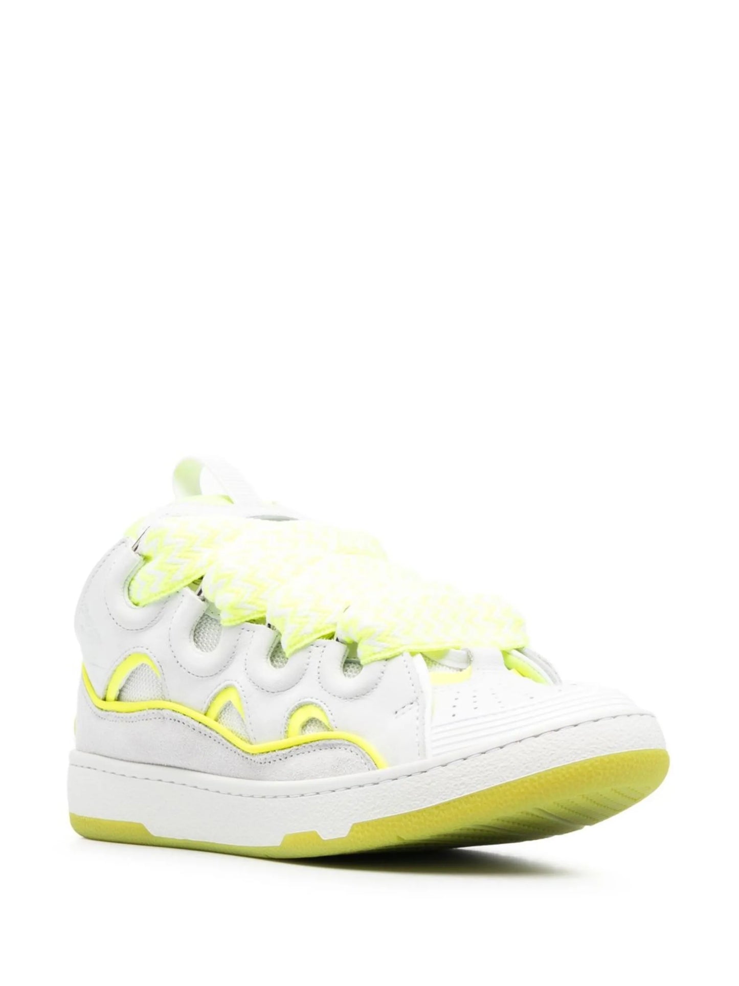 Curb panelled lace-up sneakers