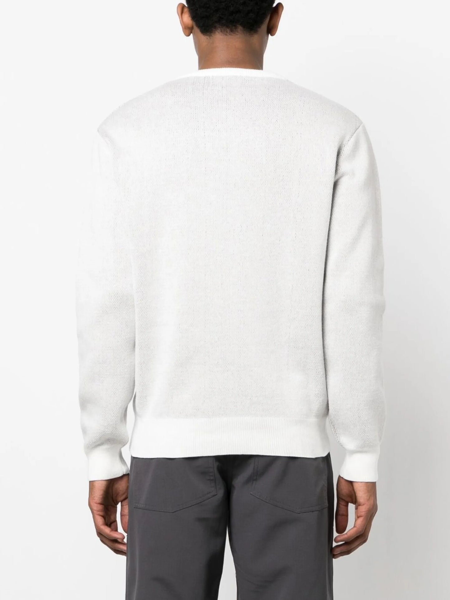 intarsia-knit crew neck jumper