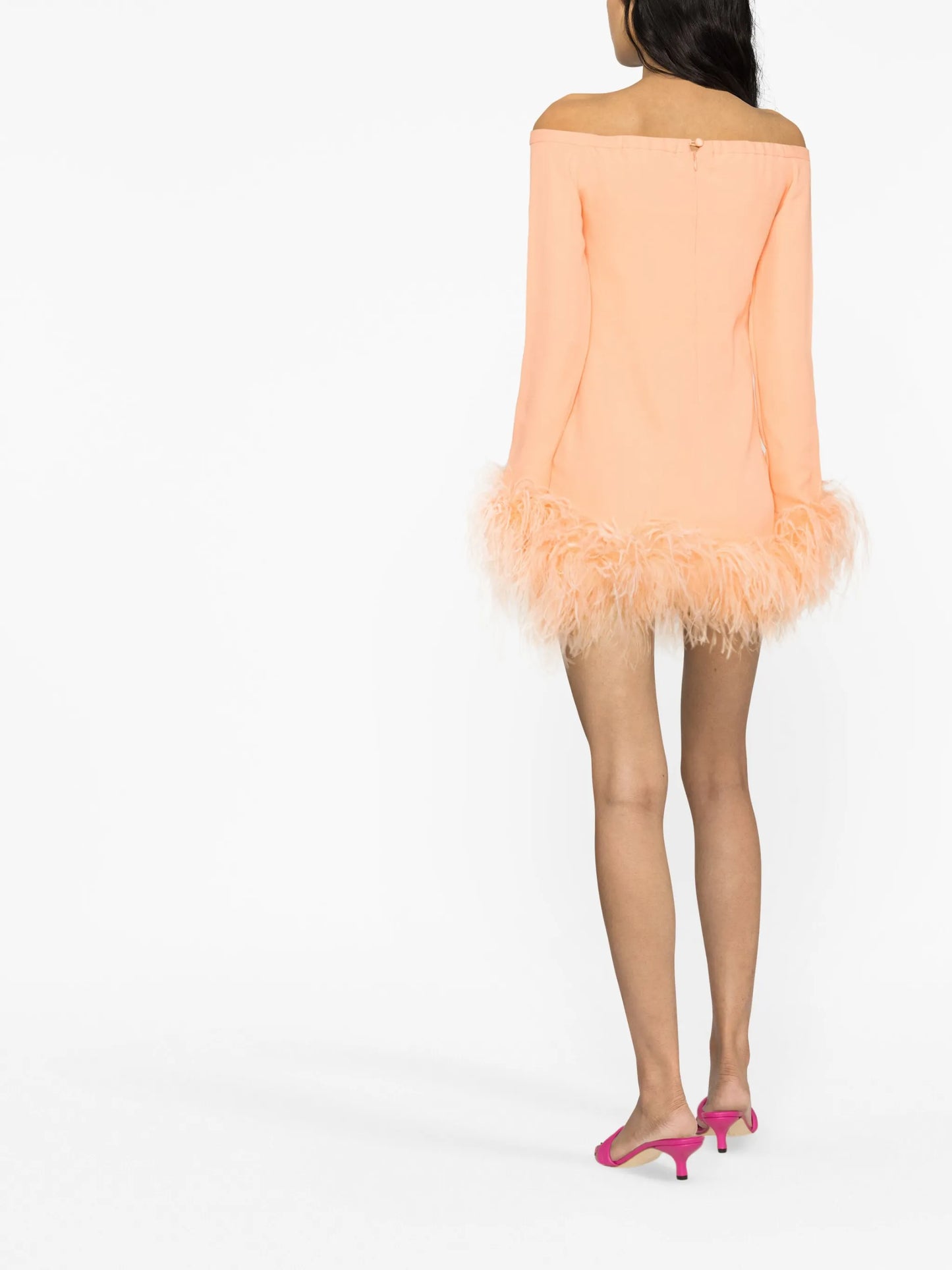 Kika feather-trimmed minidress