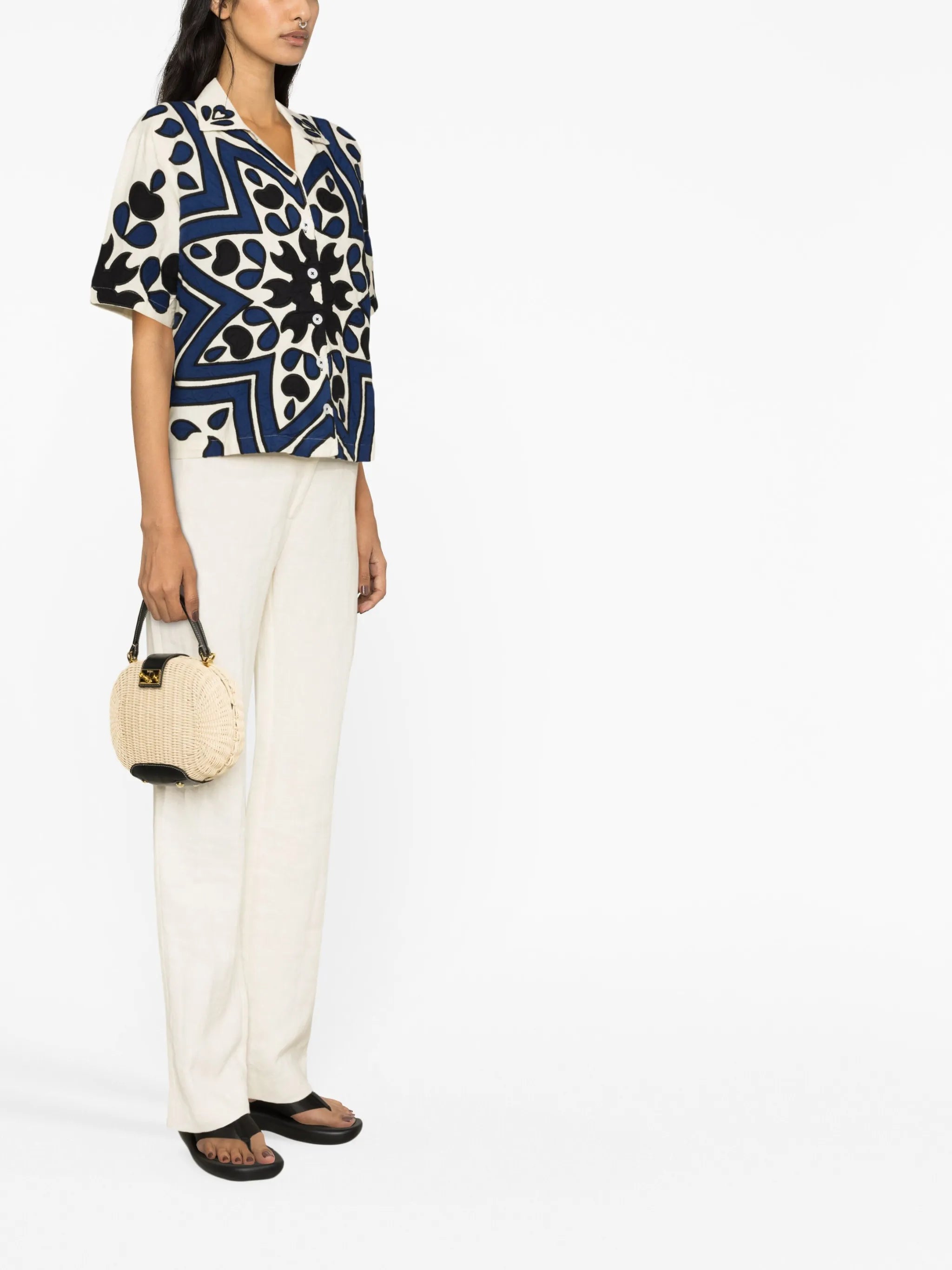 Kaia kaleidoscope-embroidered shirt