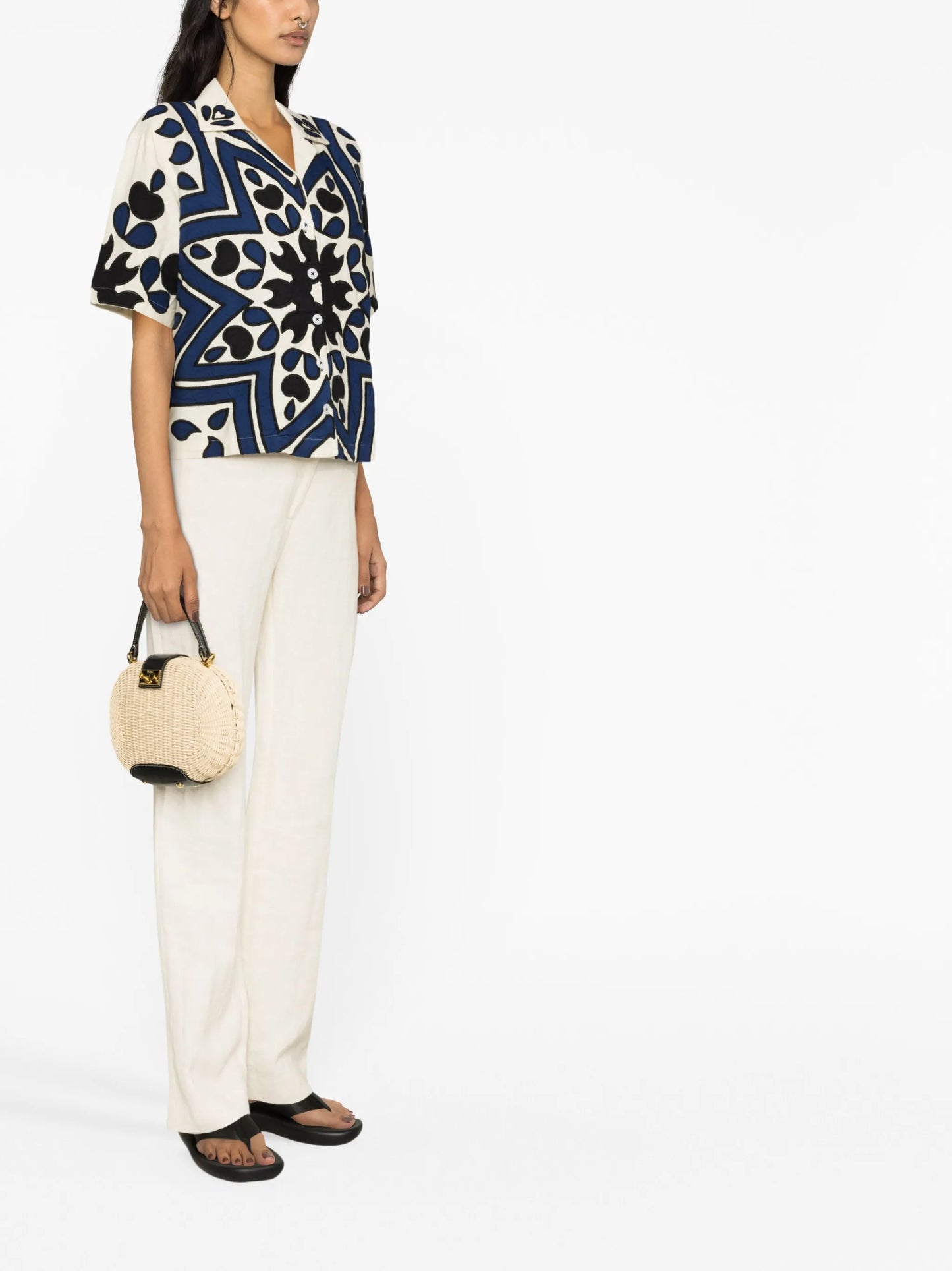 Kaia kaleidoscope-embroidered shirt