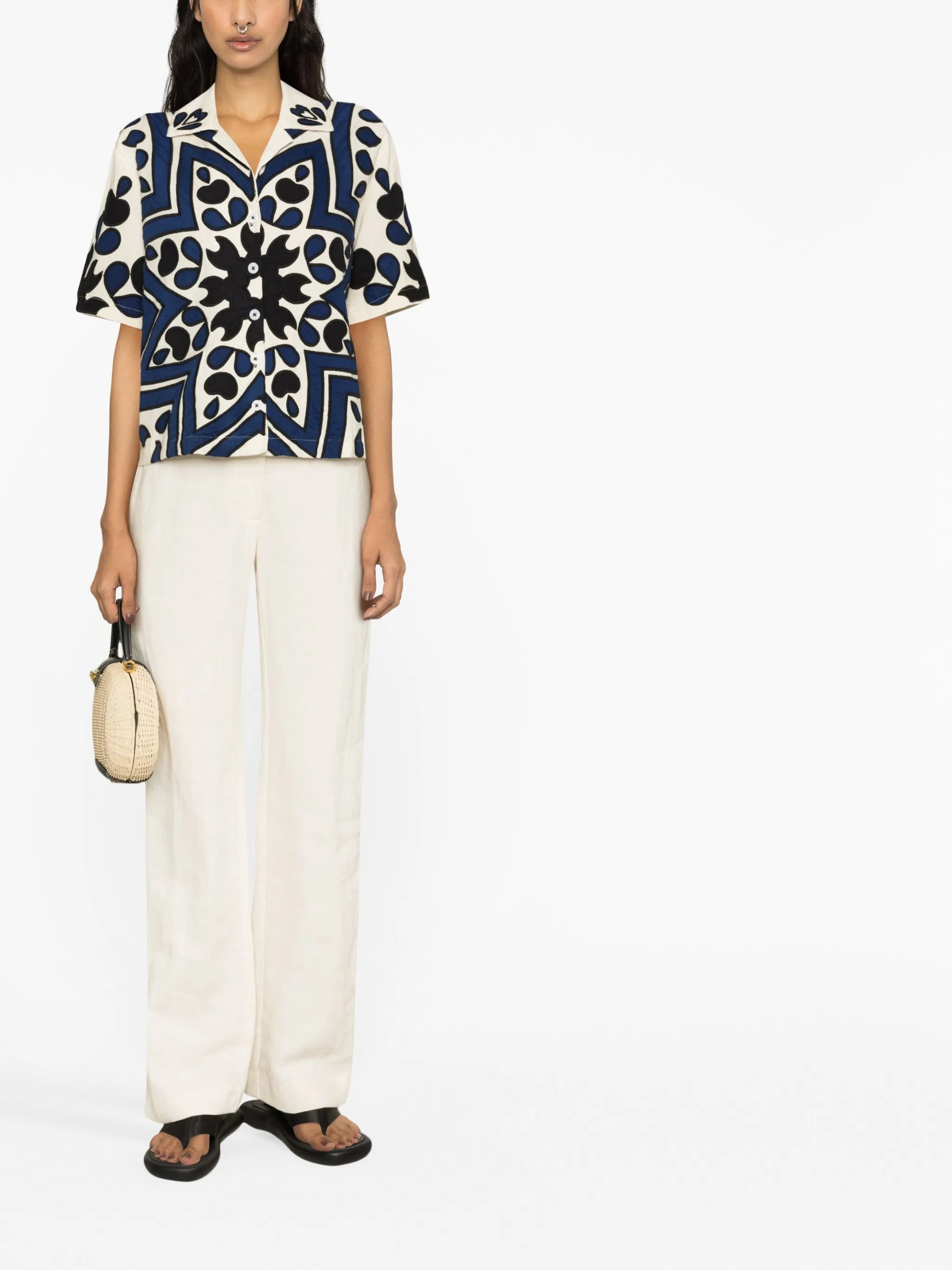 Kaia kaleidoscope-embroidered shirt