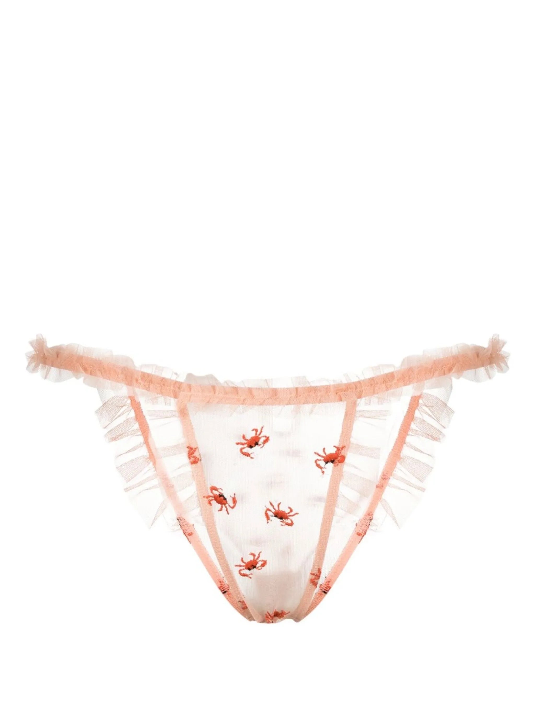 crab-embroidered triangle briefs