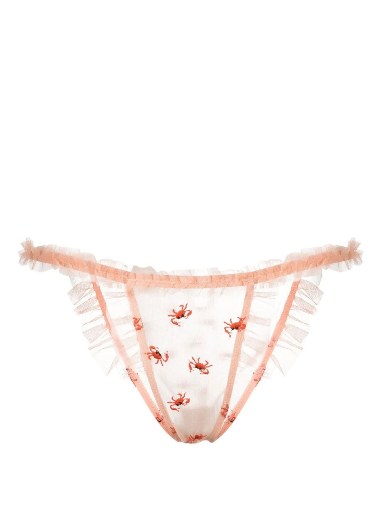 crab-embroidered triangle briefs