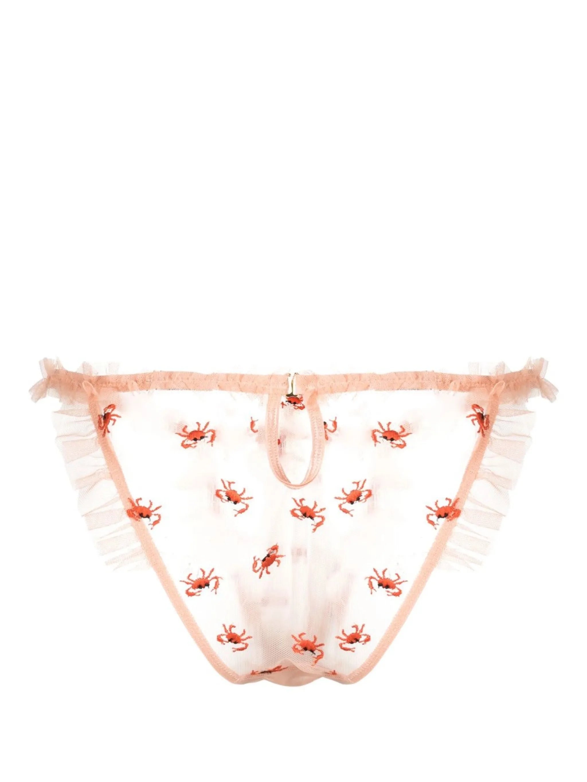 crab-embroidered triangle briefs