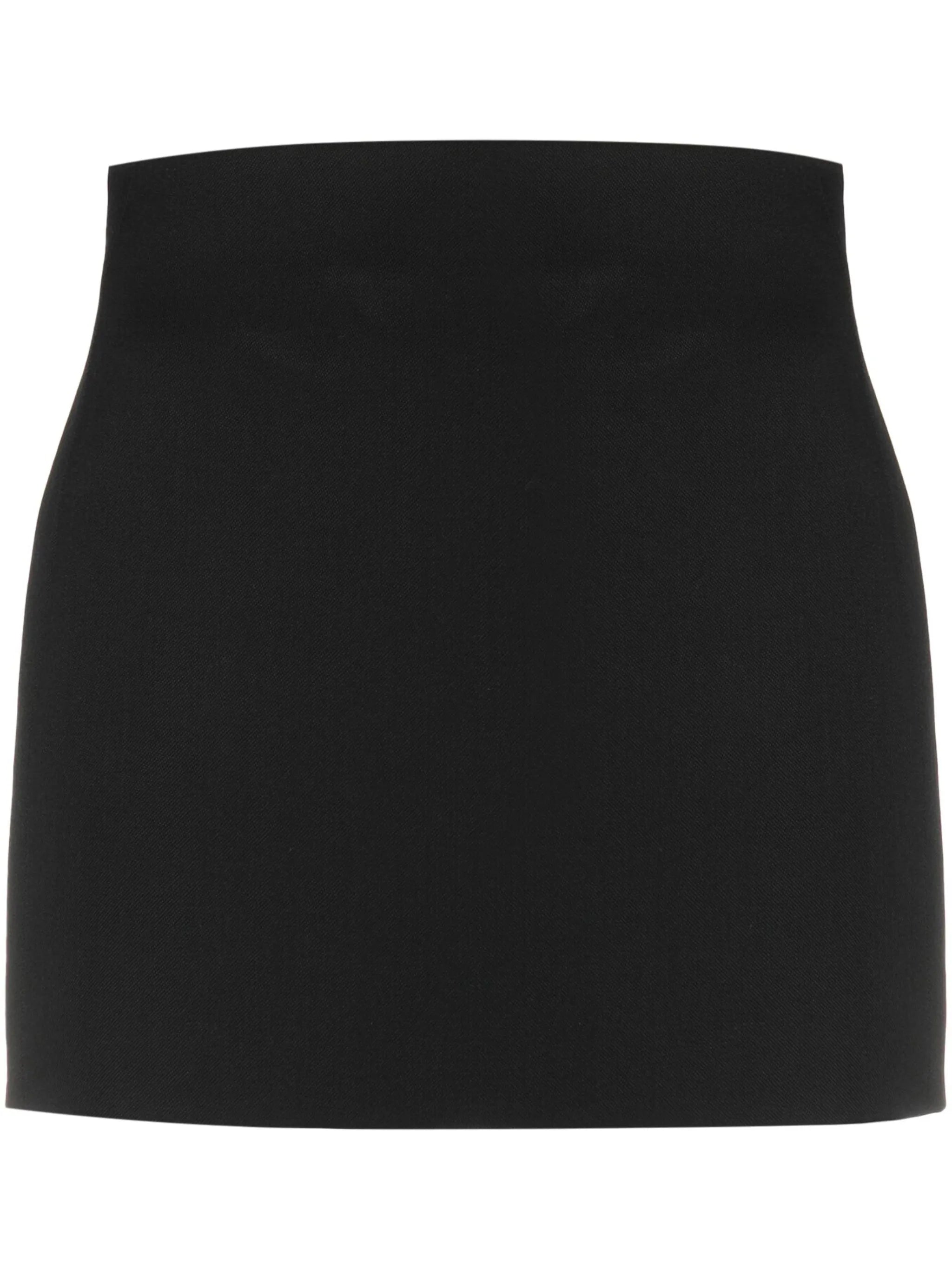 Column virgin wool miniskirt