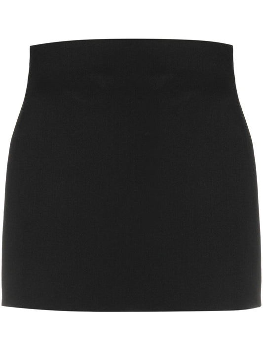 Column virgin wool miniskirt