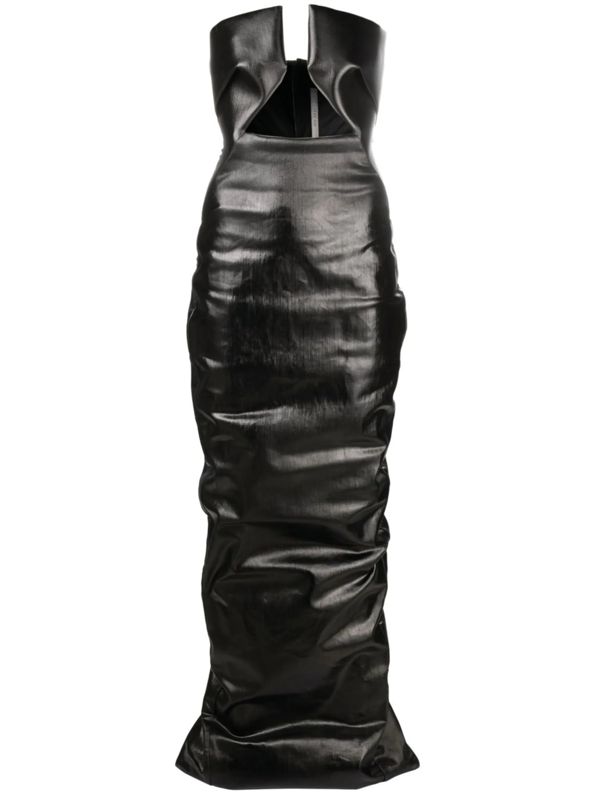Prong strapless cut-out gown