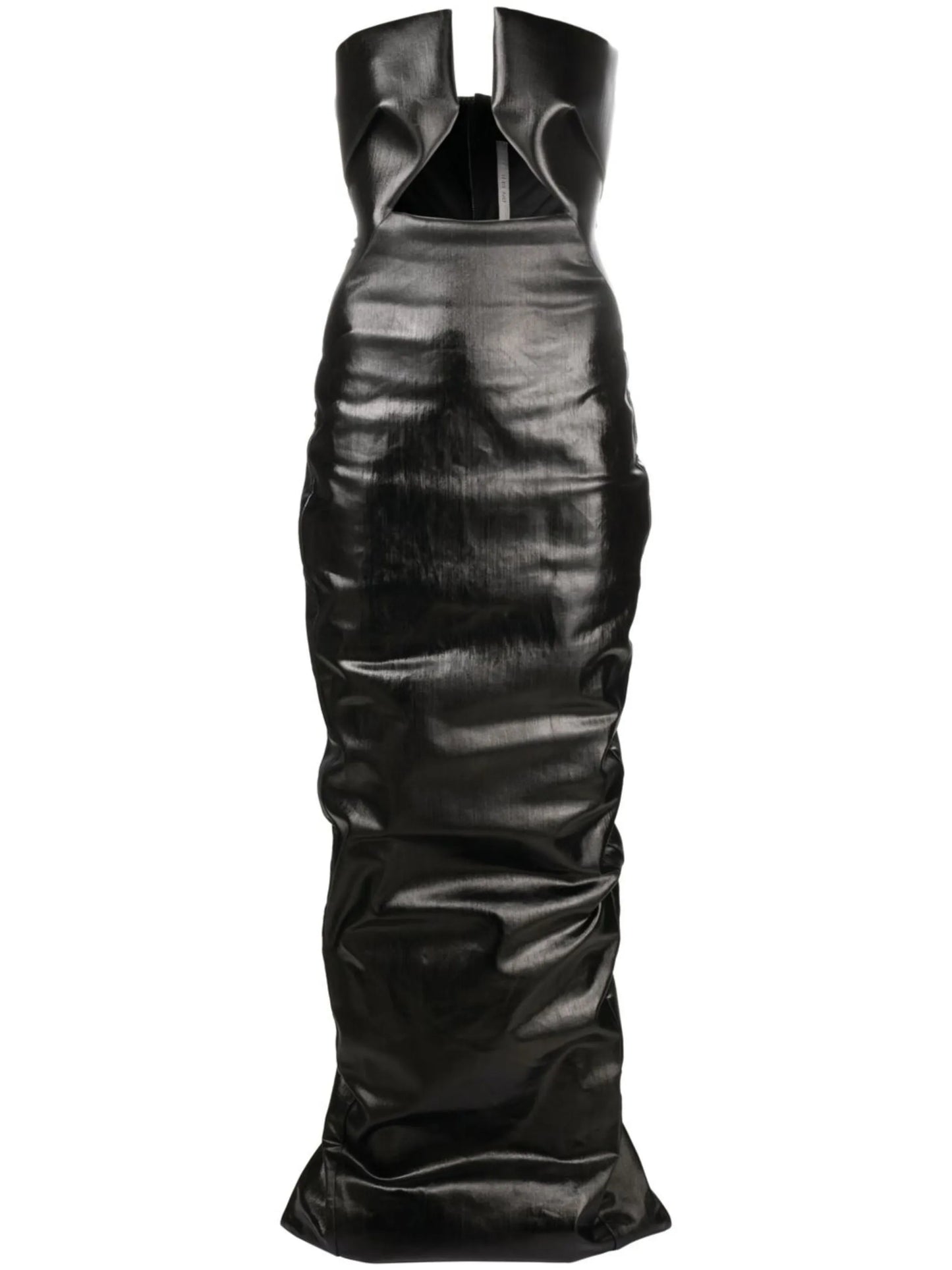 Prong strapless cut-out gown