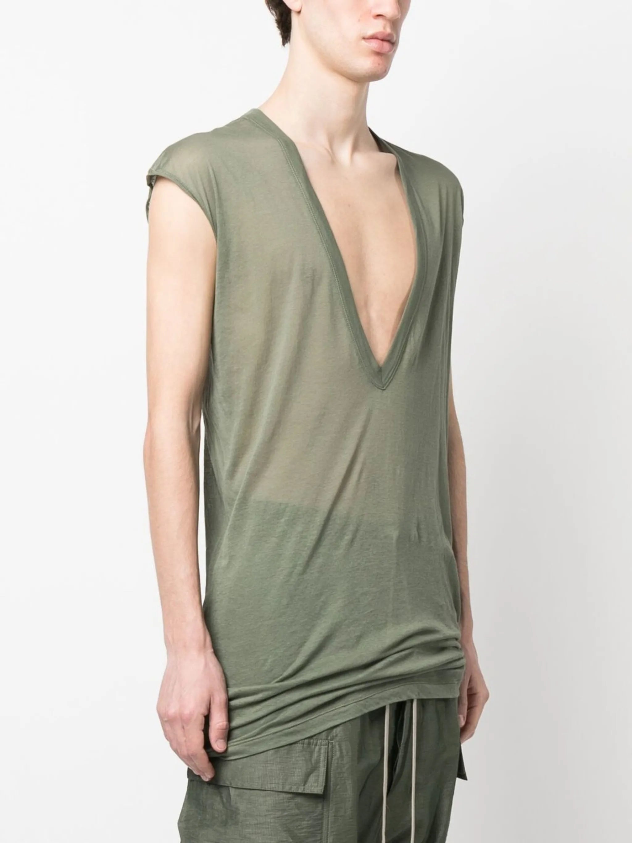 Dylan V-neck longline T-shirt