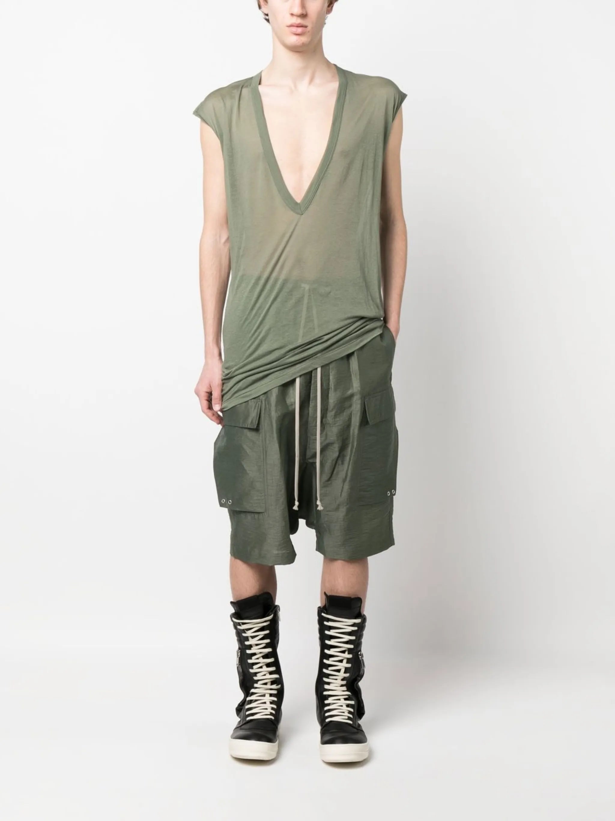 Dylan V-neck longline T-shirt