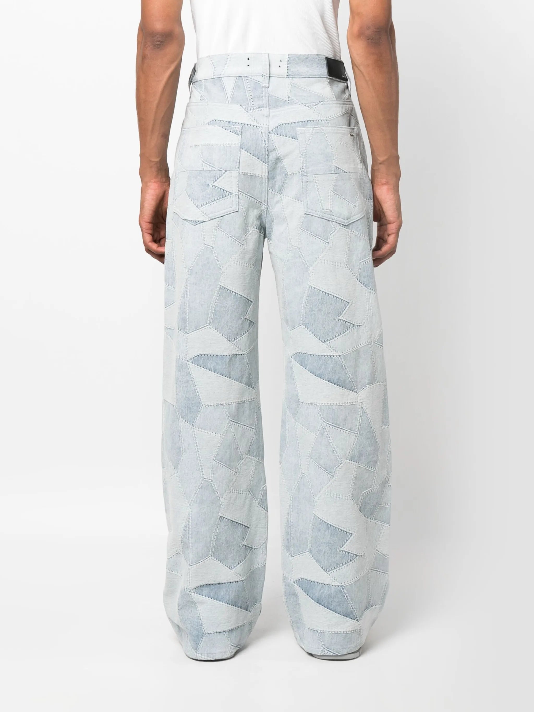 patchwork wide-leg jeans