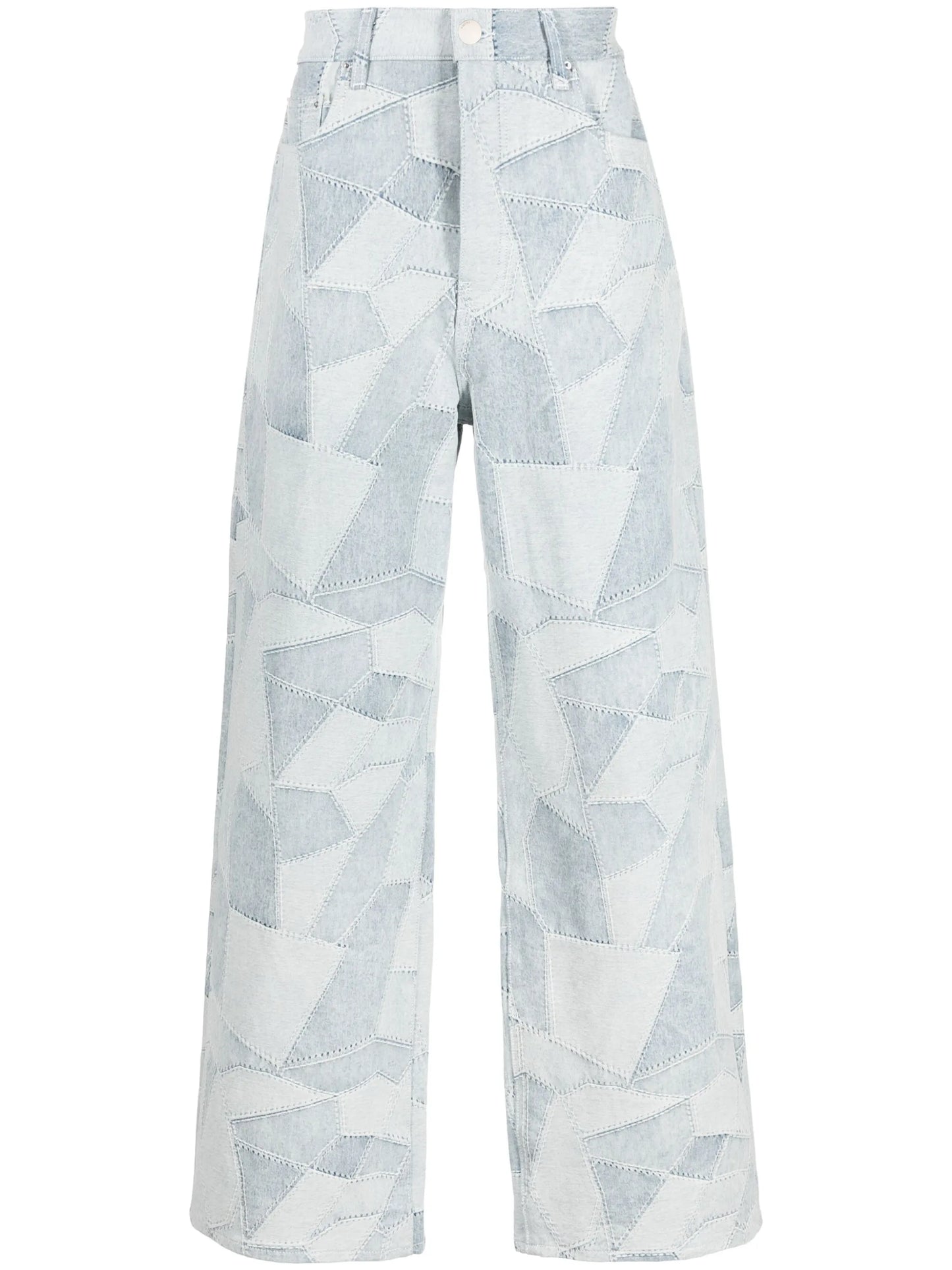 patchwork wide-leg jeans