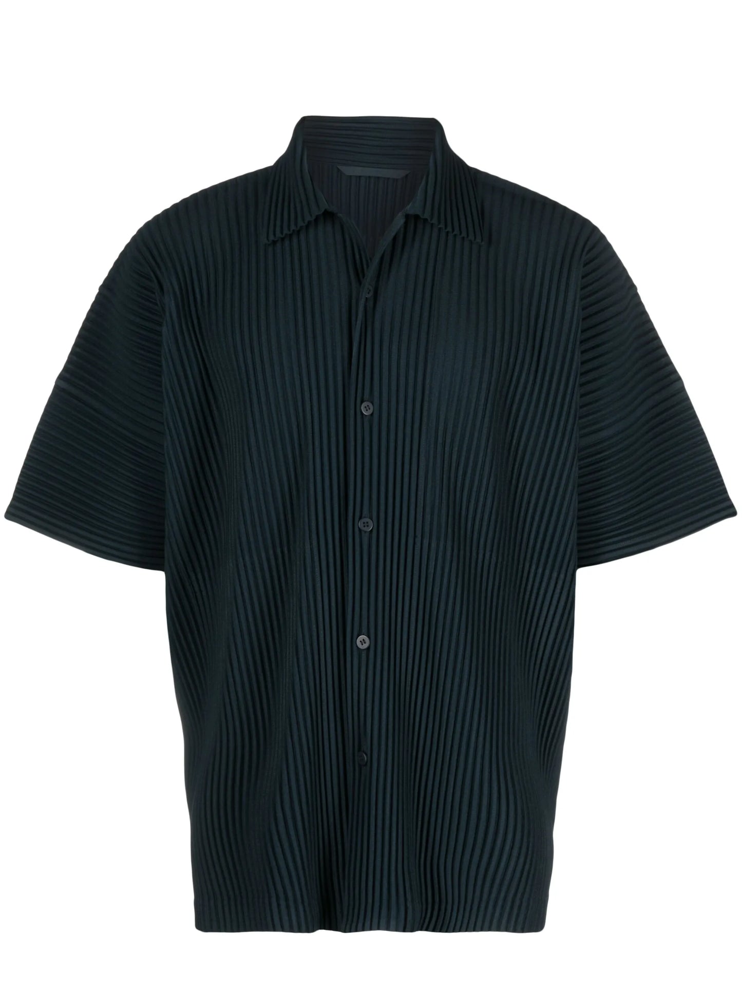 micro-pleated short-sleeved shirt