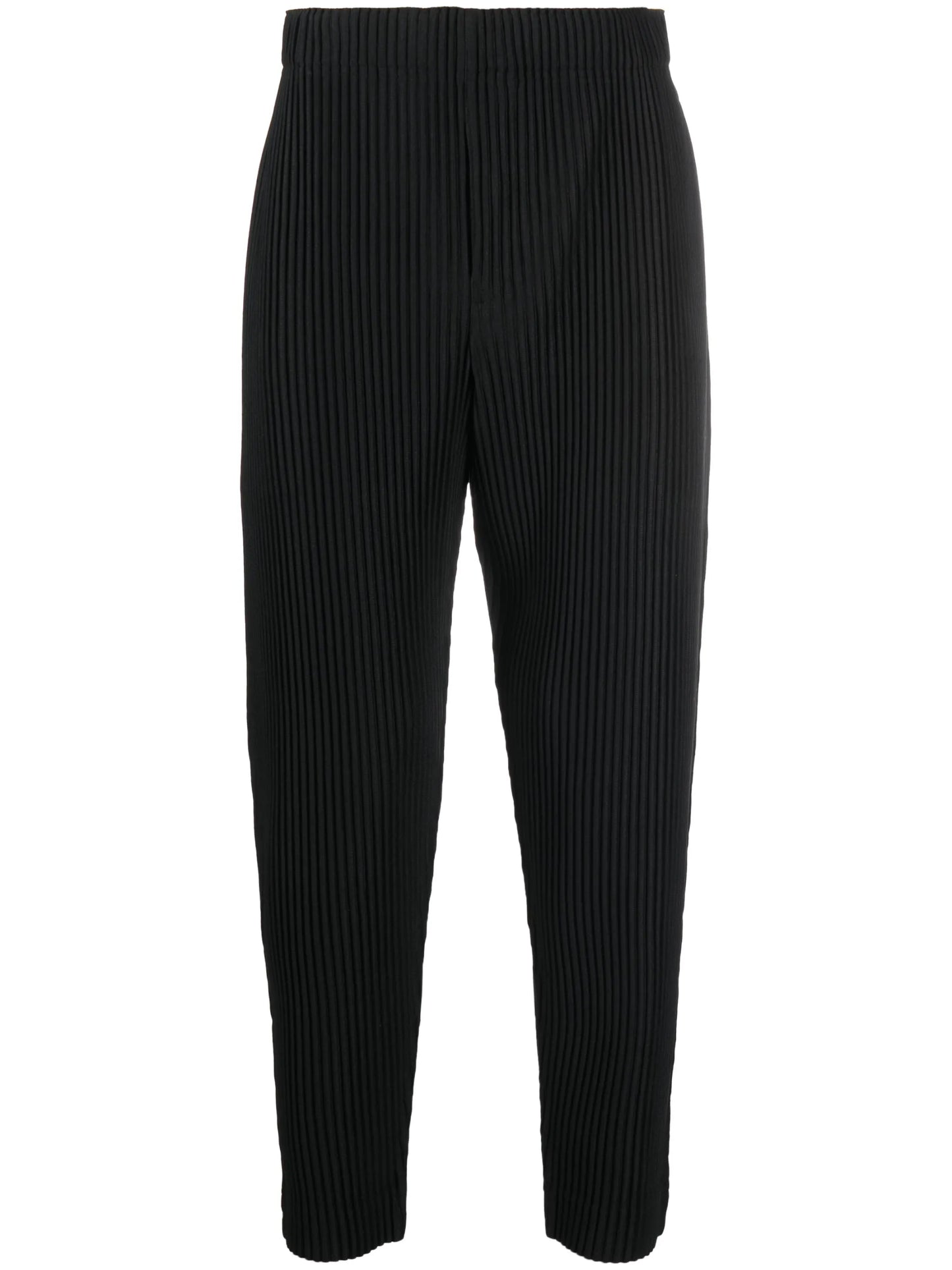 fully-pleated tapered-leg trousers
