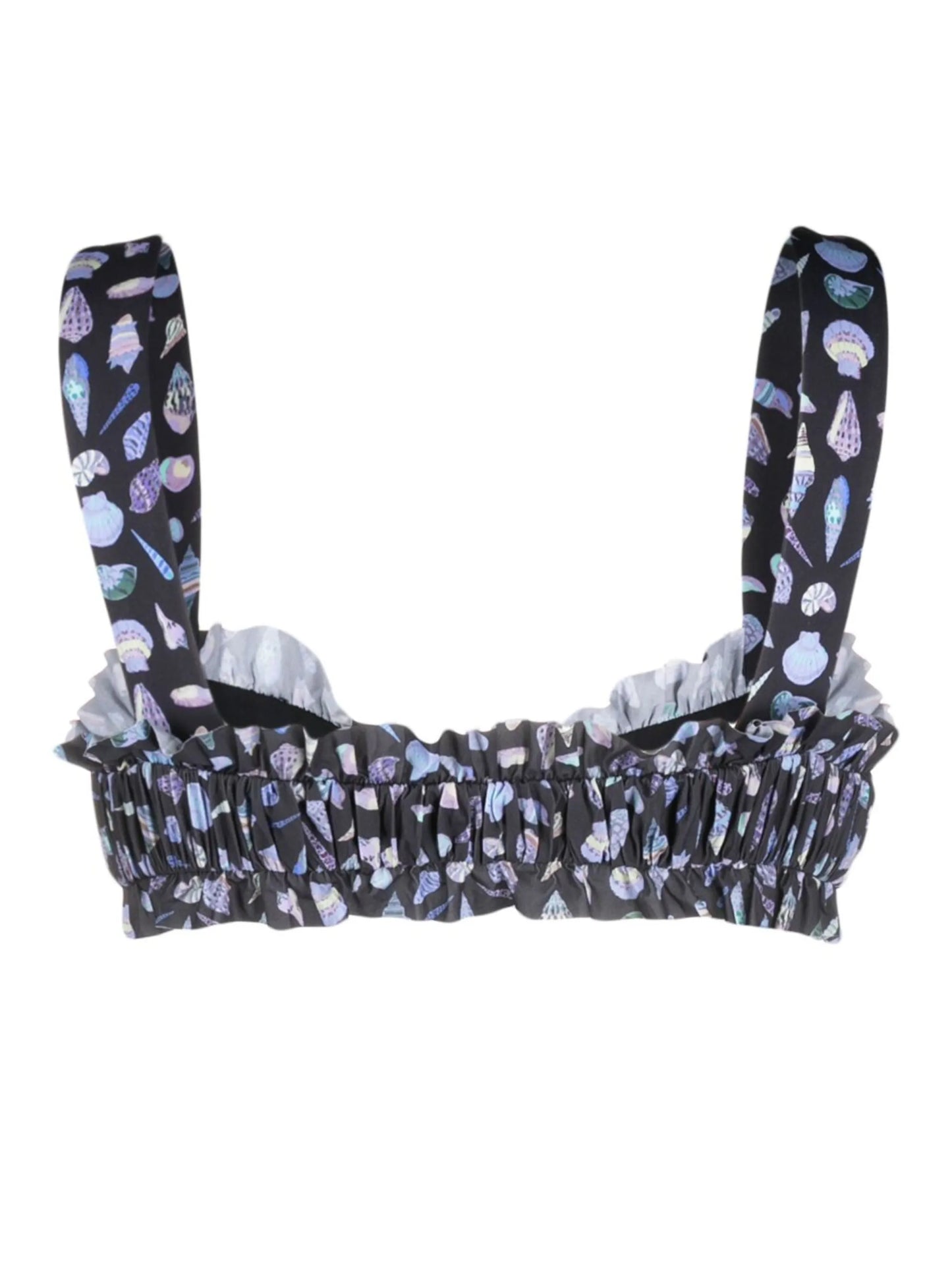 ruched ruffled bikini top