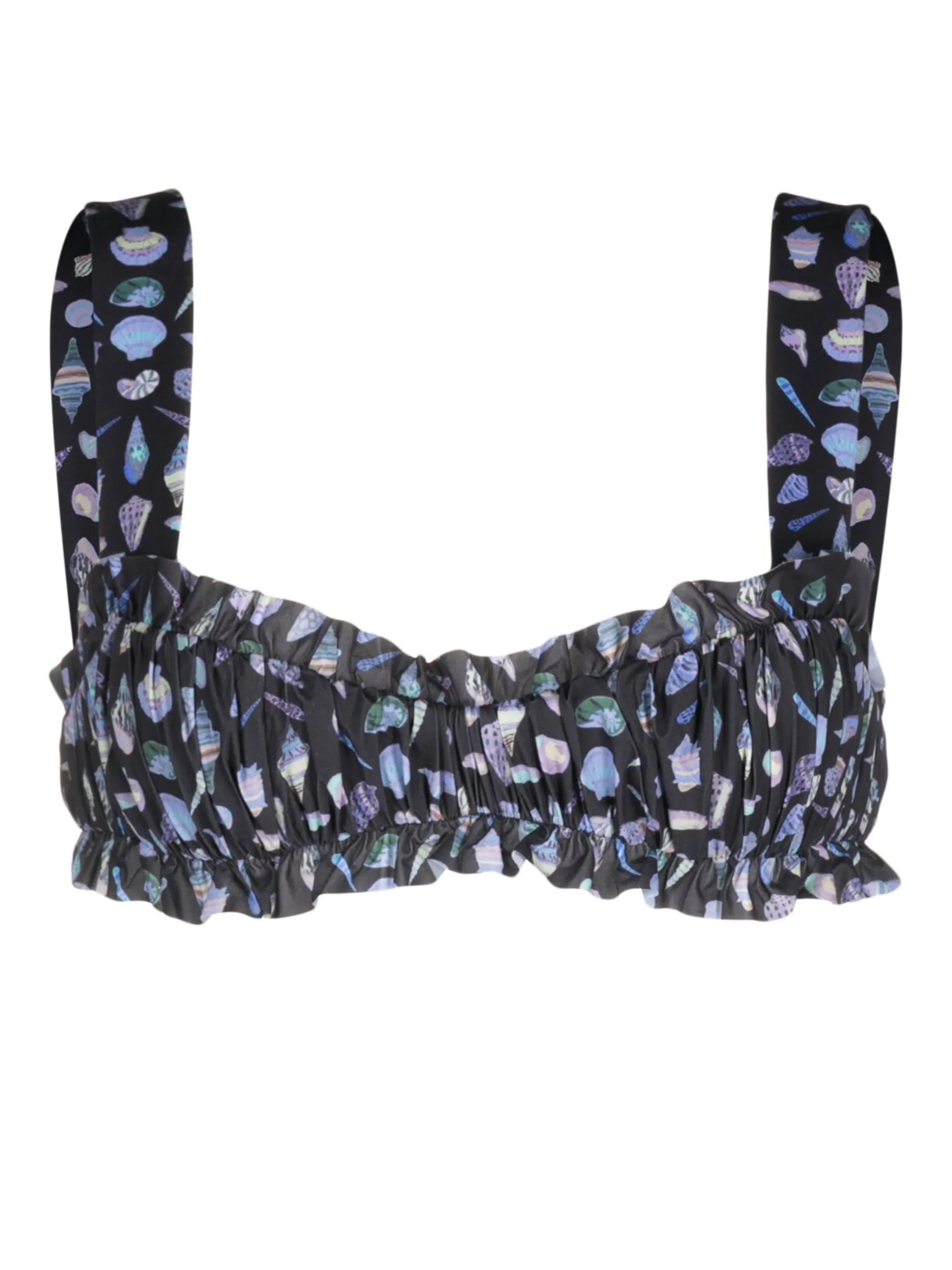 ruched ruffled bikini top