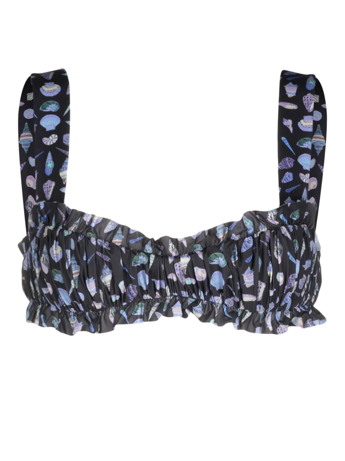 ruched ruffled bikini top