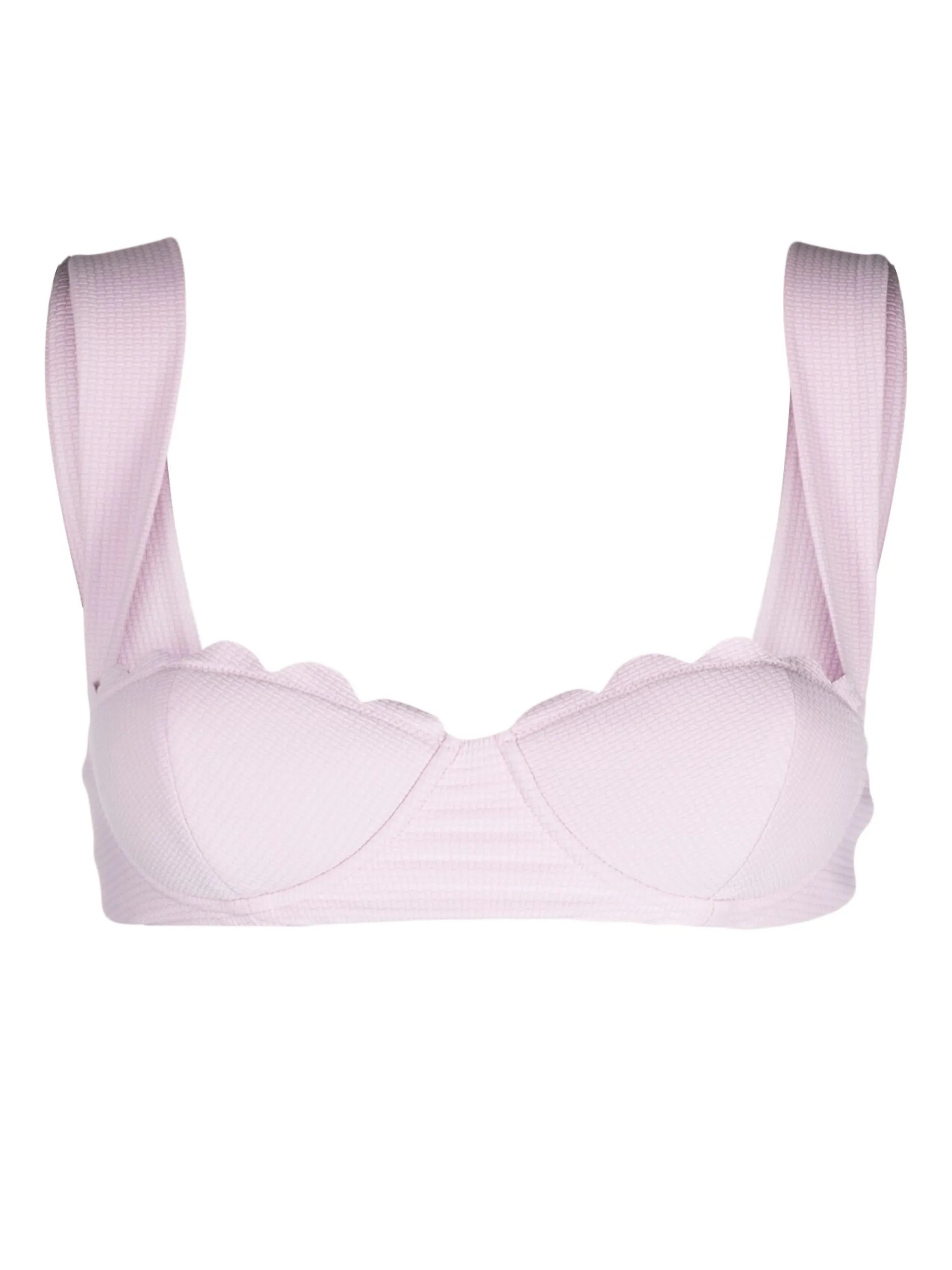 scalloped-edge detail bikini top