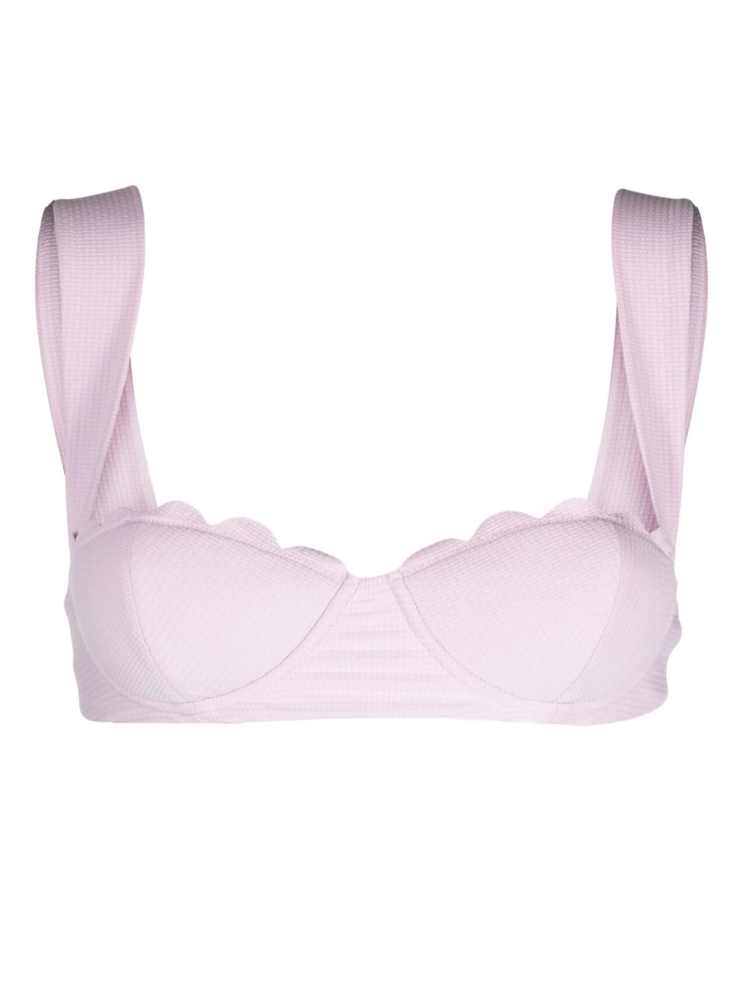 scalloped-edge detail bikini top