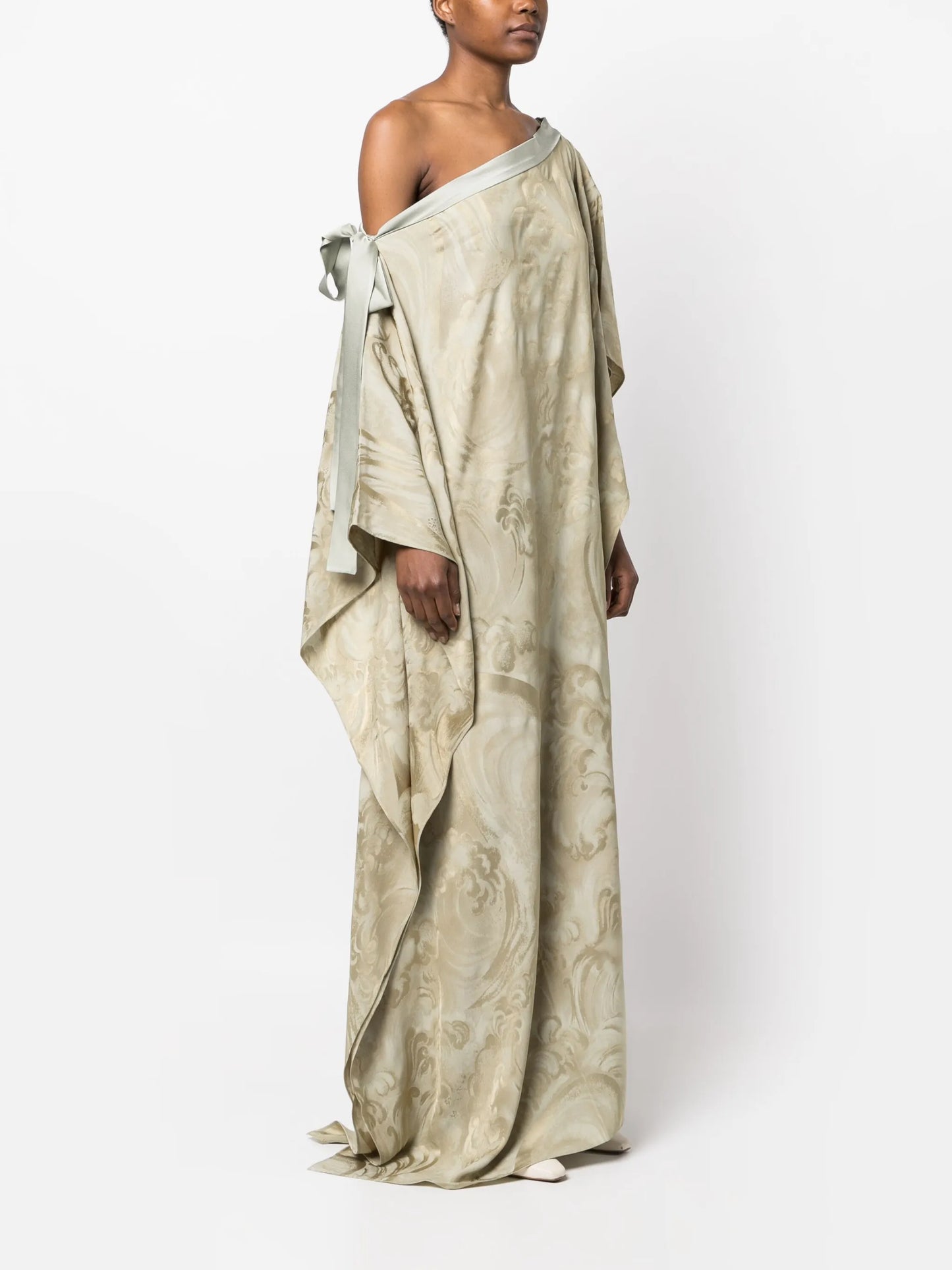 Aarons jacquard asymmetric gown