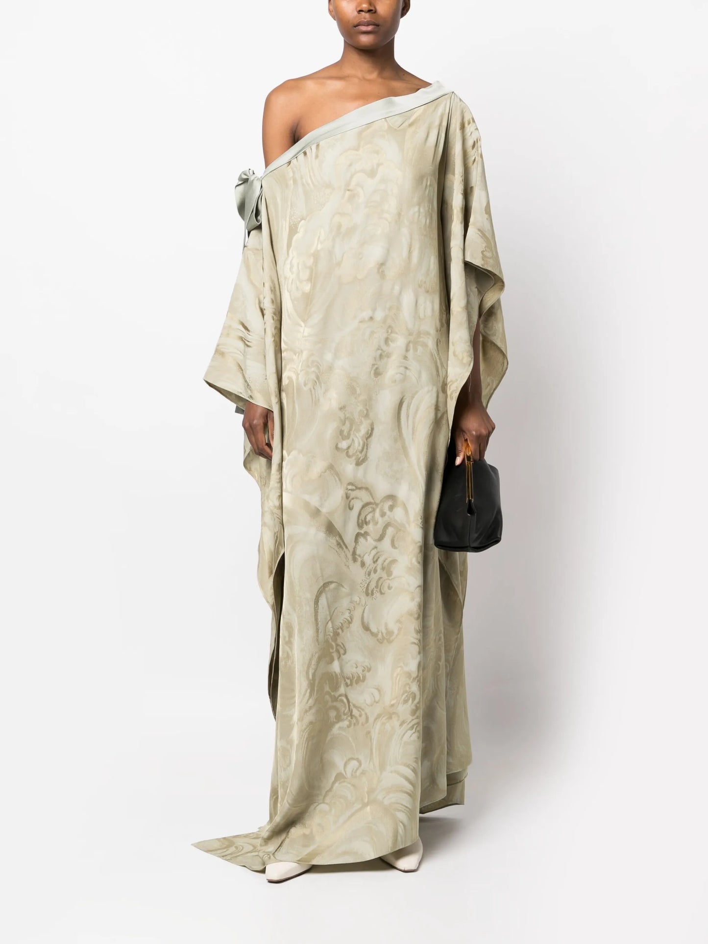 Aarons jacquard asymmetric gown