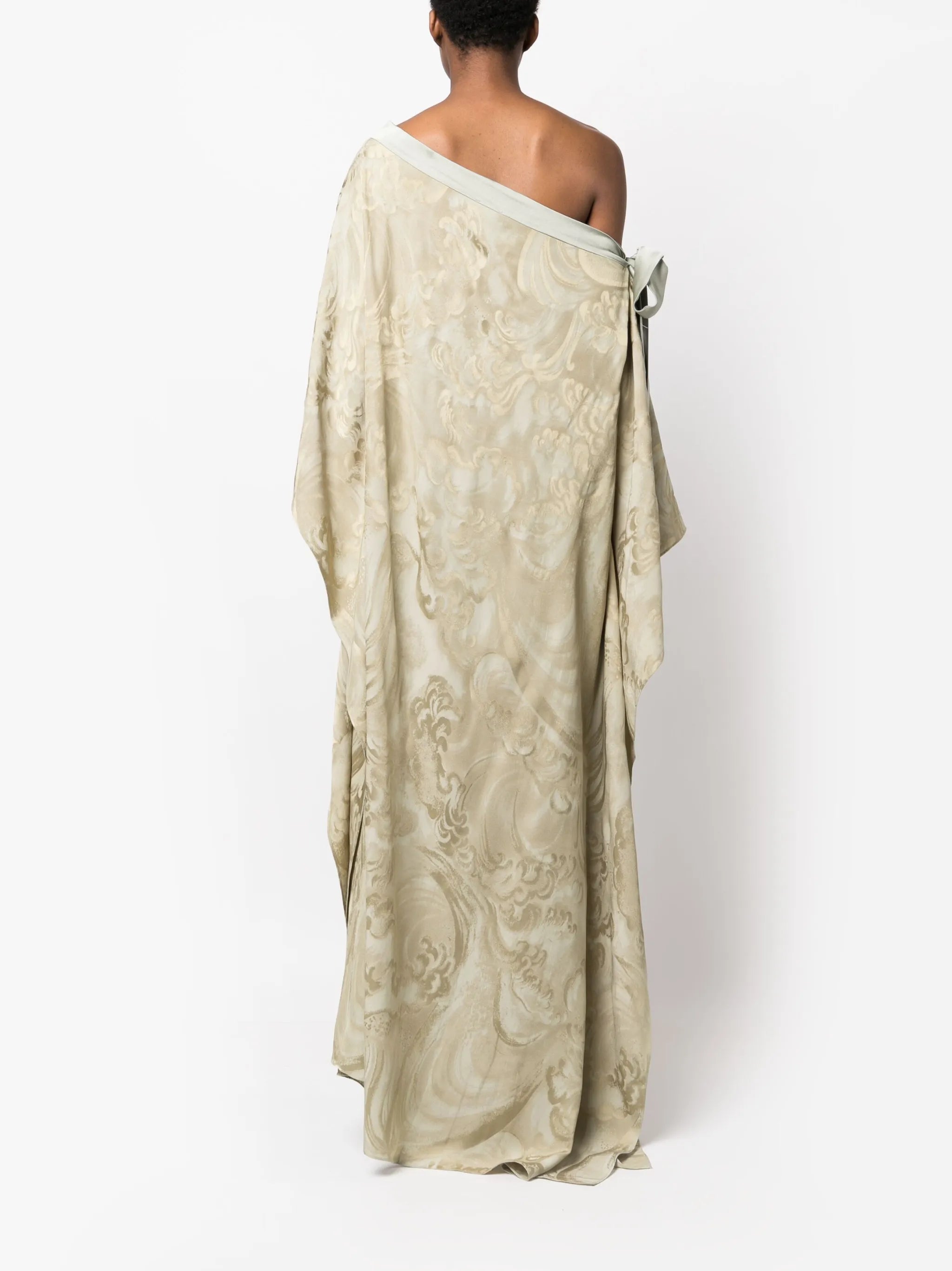 Aarons jacquard asymmetric gown