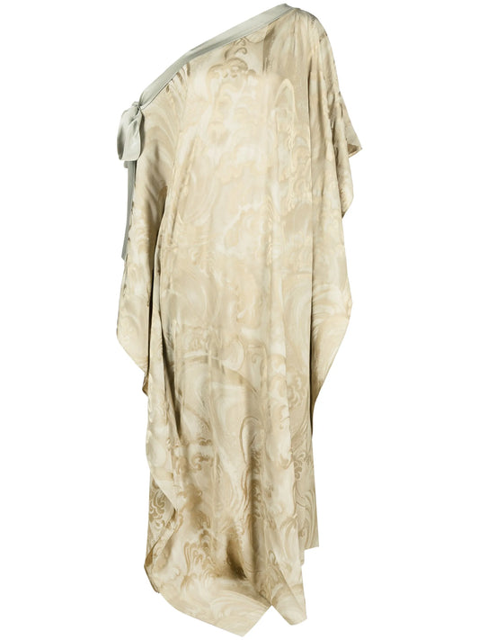 Aarons jacquard asymmetric gown