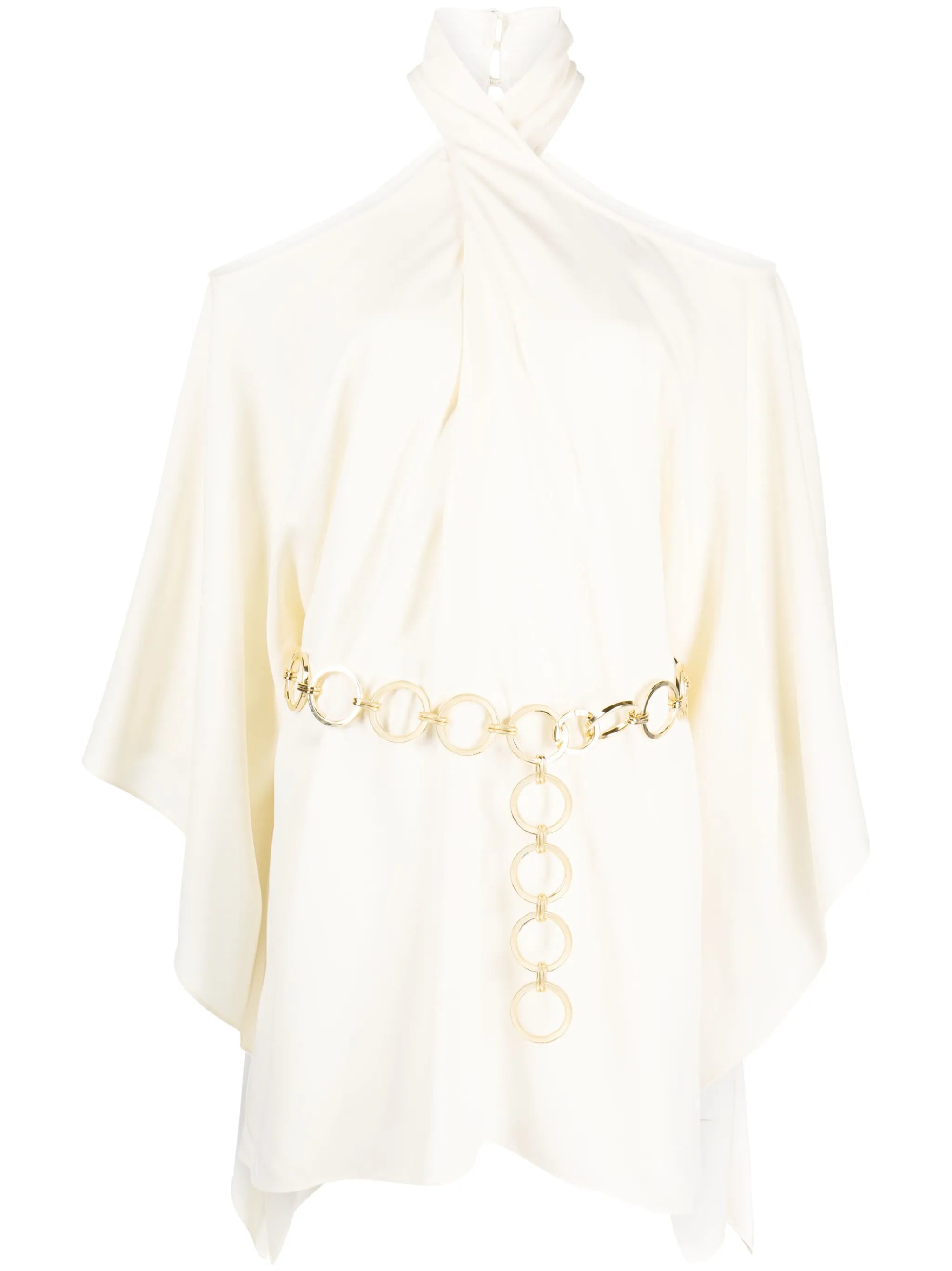halterneck belted-waist mini dress
