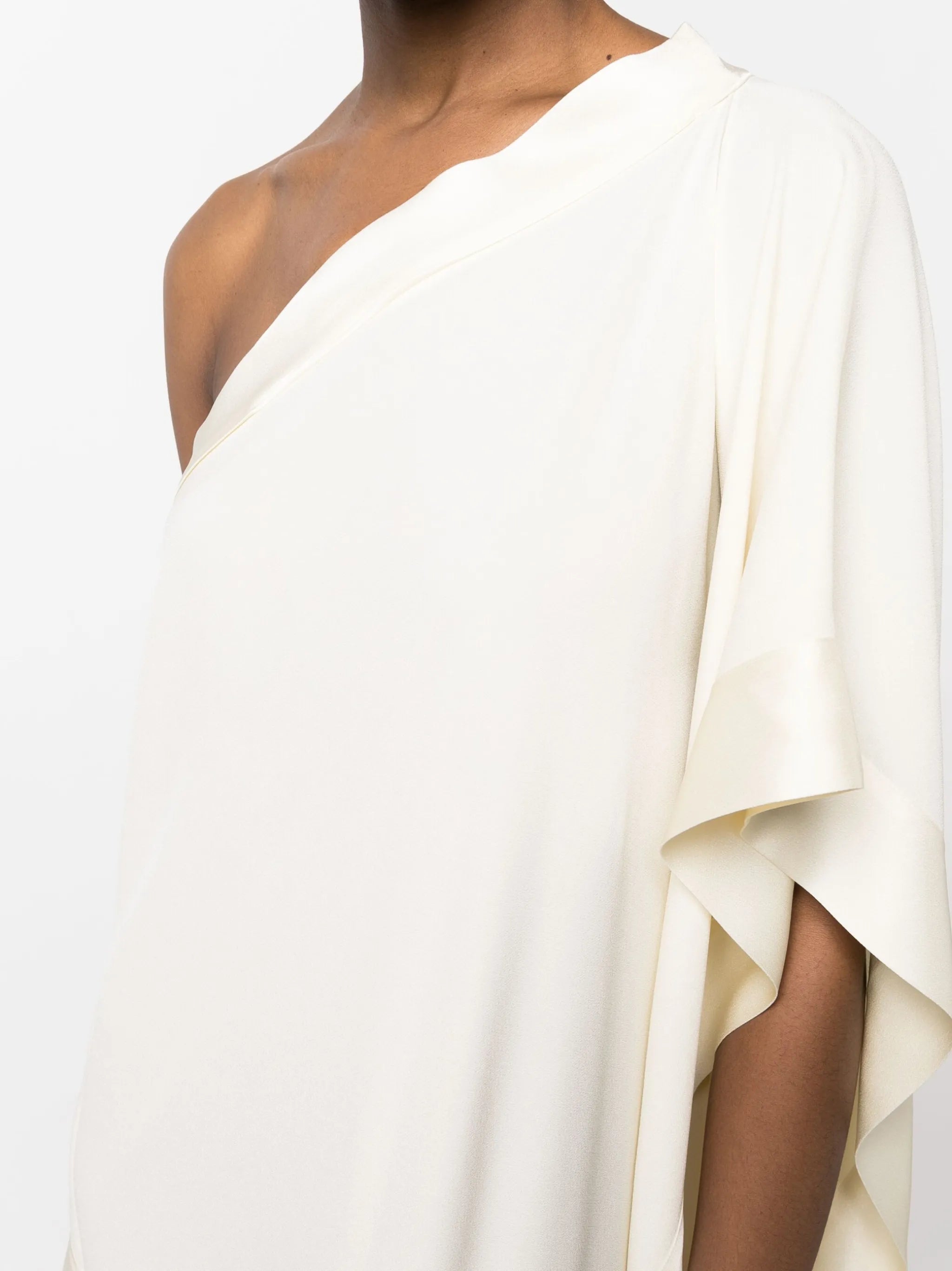 Aarons one-shoulder asymmetric gown