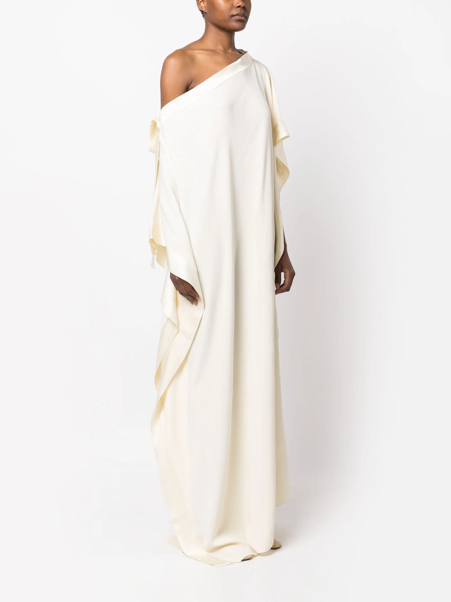Aarons one-shoulder asymmetric gown
