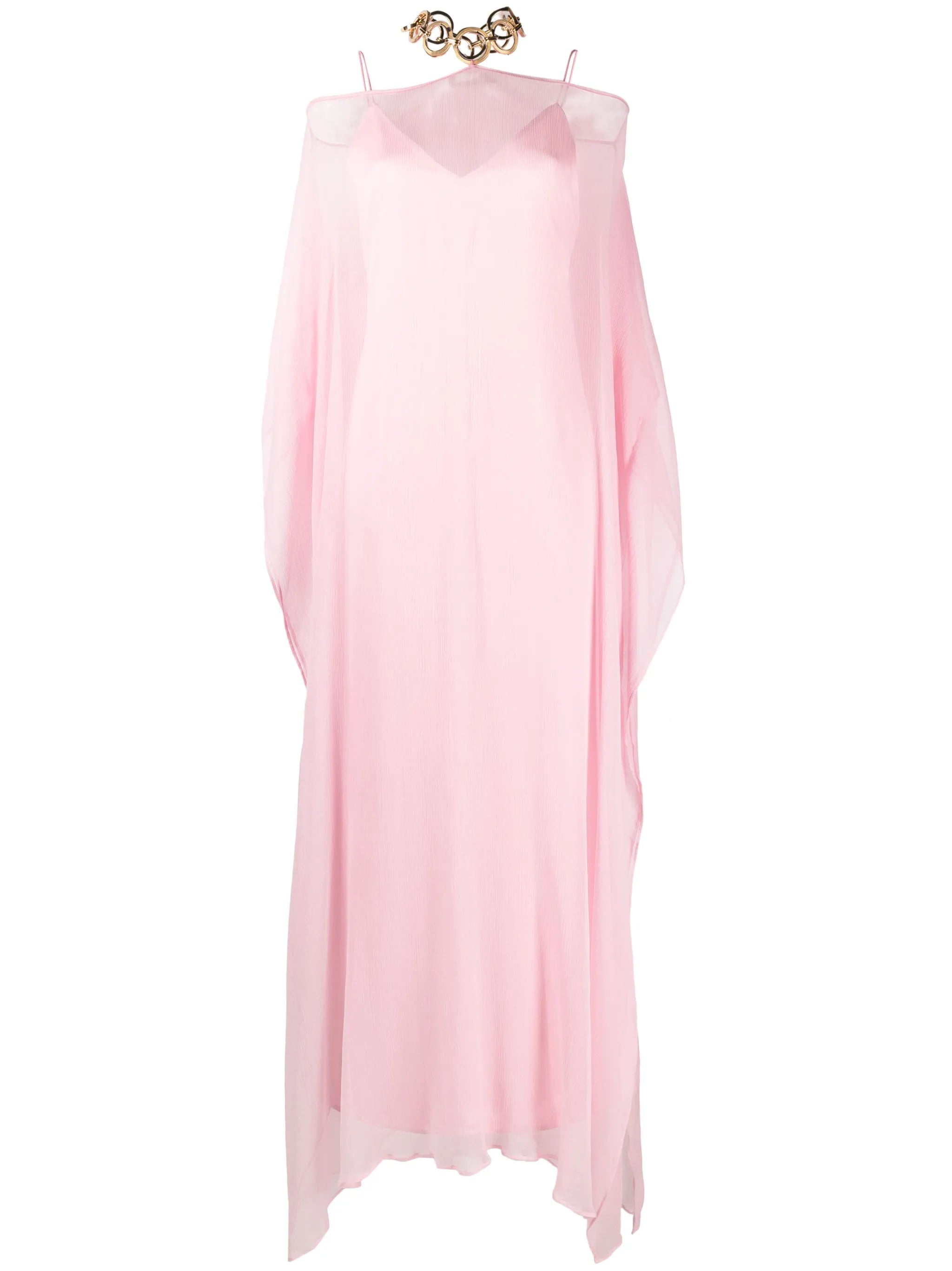 Spirito layered halterneck silk maxi gown