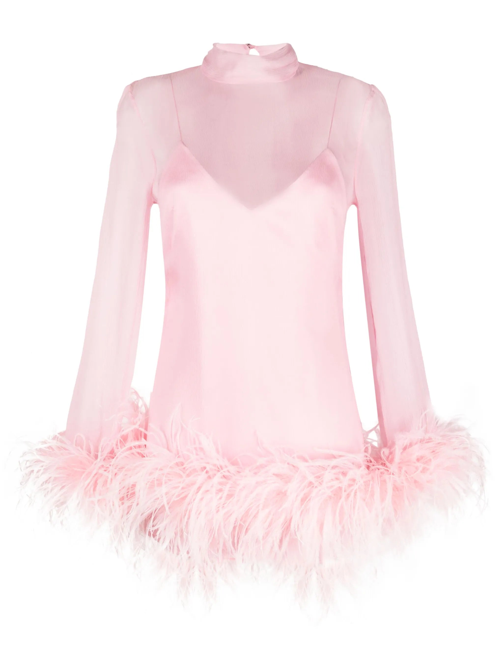 Gina feather-trim minidress