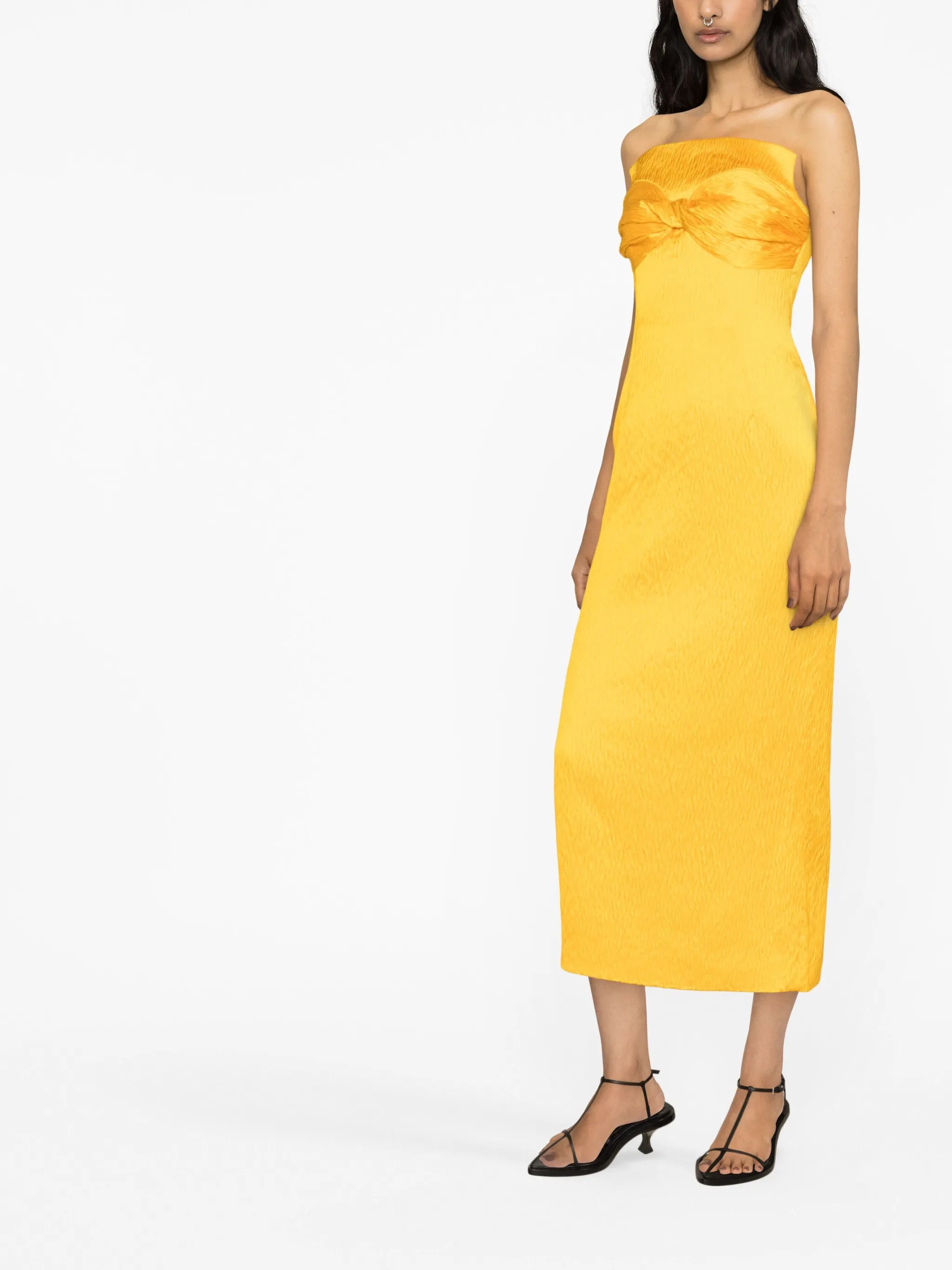Lara twist-front crinkled dress