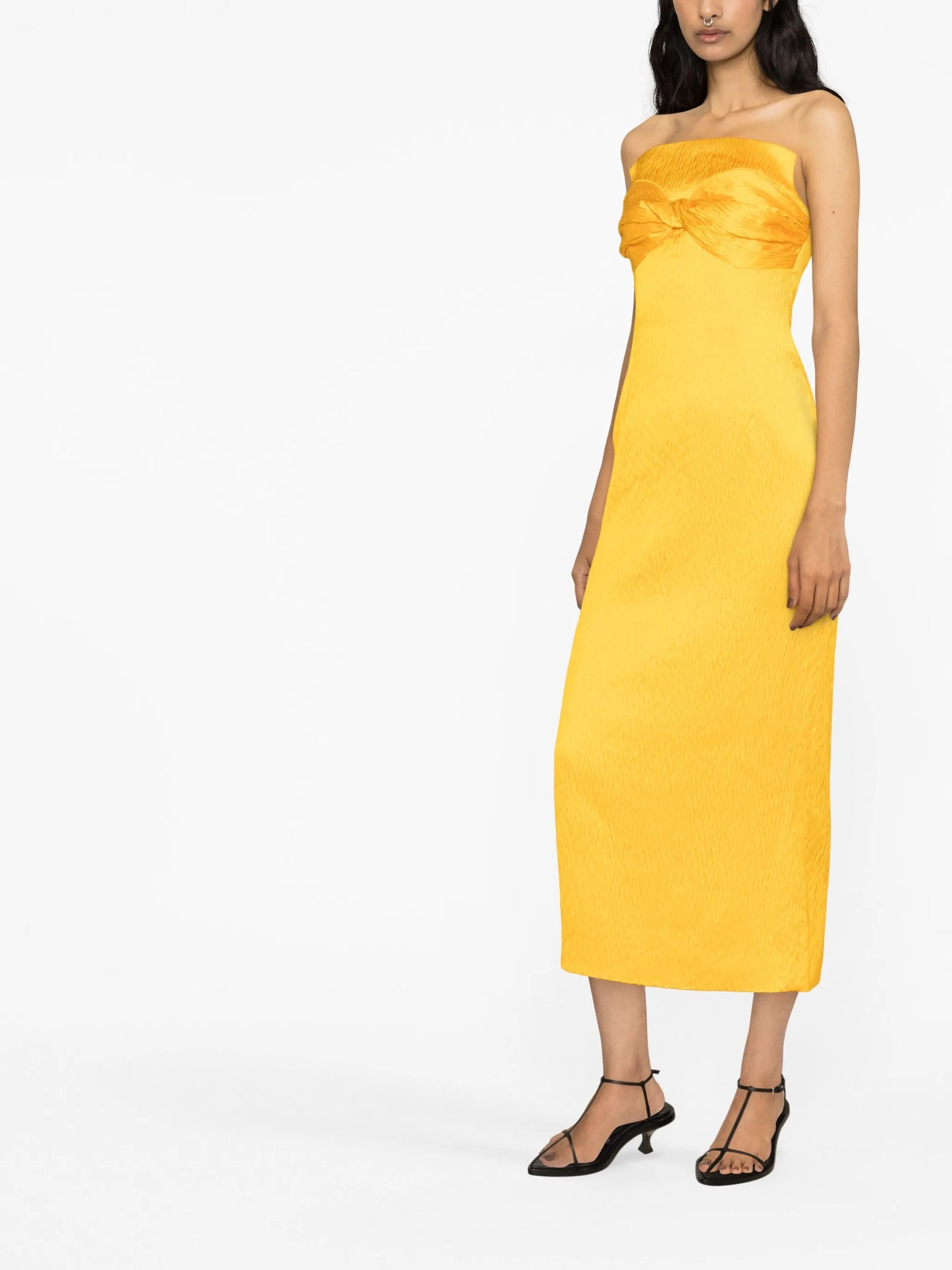 Lara twist-front crinkled dress